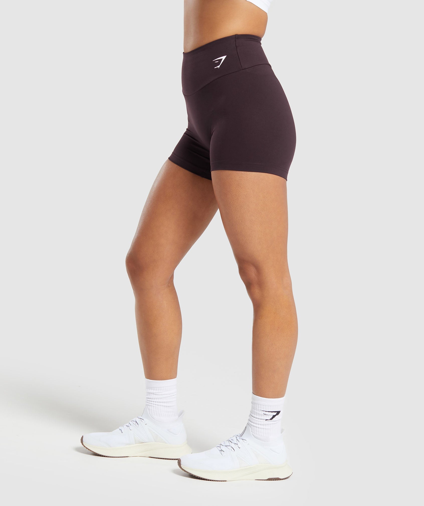 Training Tight Shorts in Plum Brown - view 3