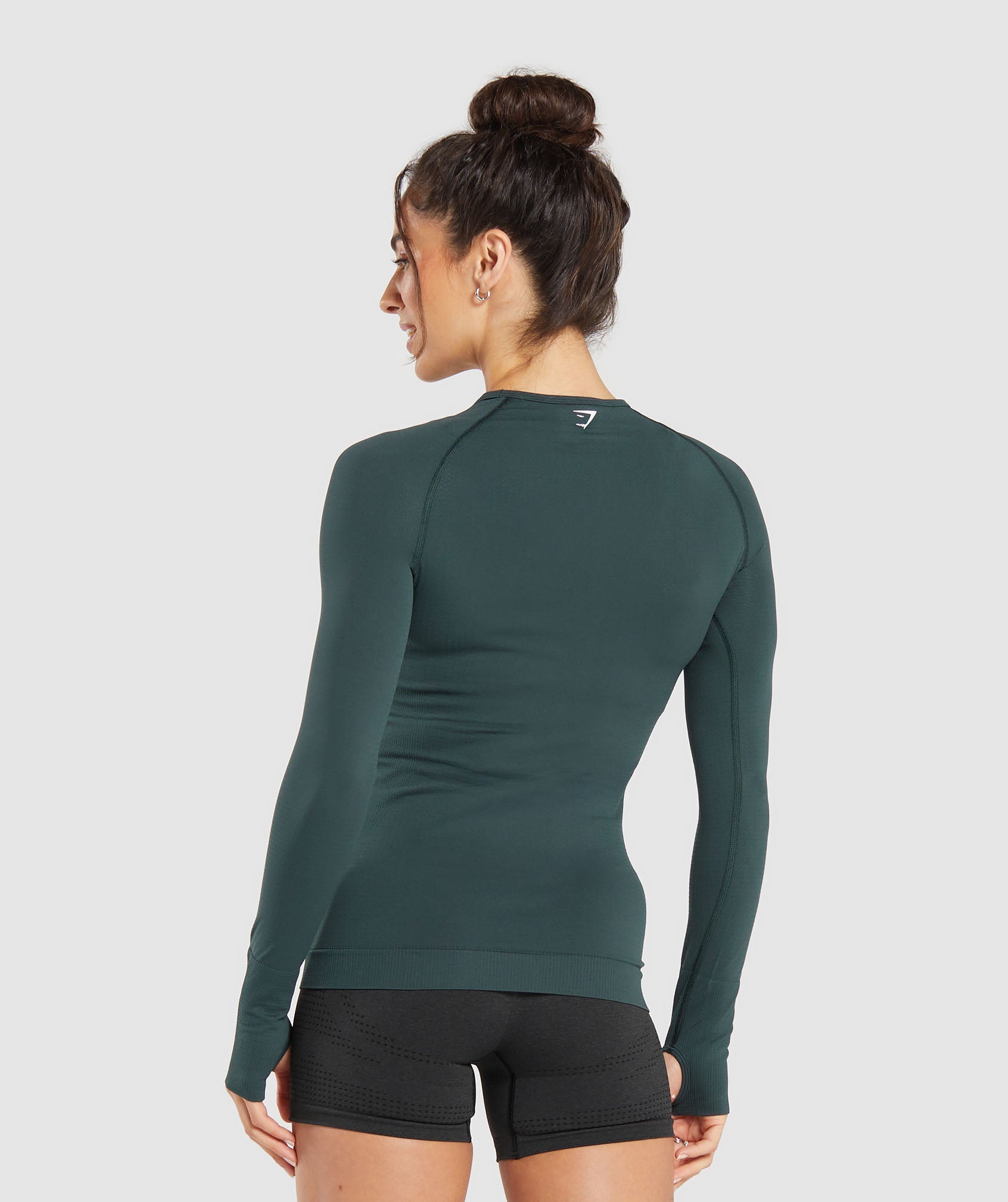 Vital Seamless 2.0 Long Sleeve Top in Woodland Green Marl - view 2