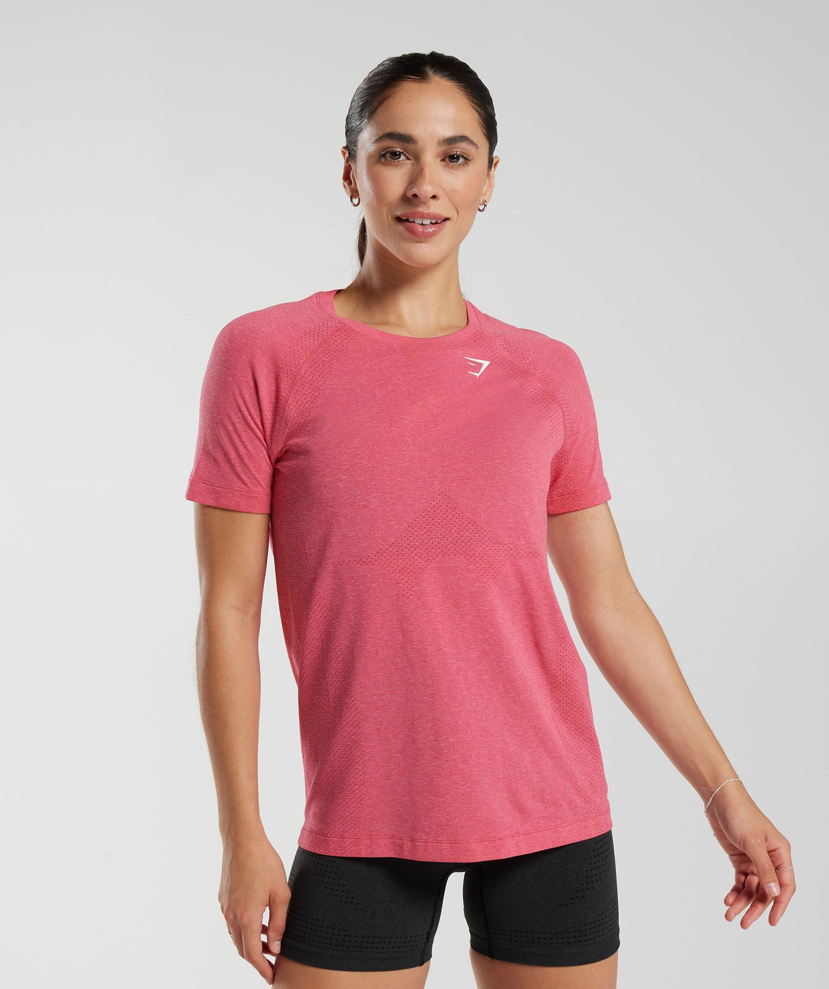 Gymshark Vital Seamless 2.0 Light T Shirt - Plum Pink Marl