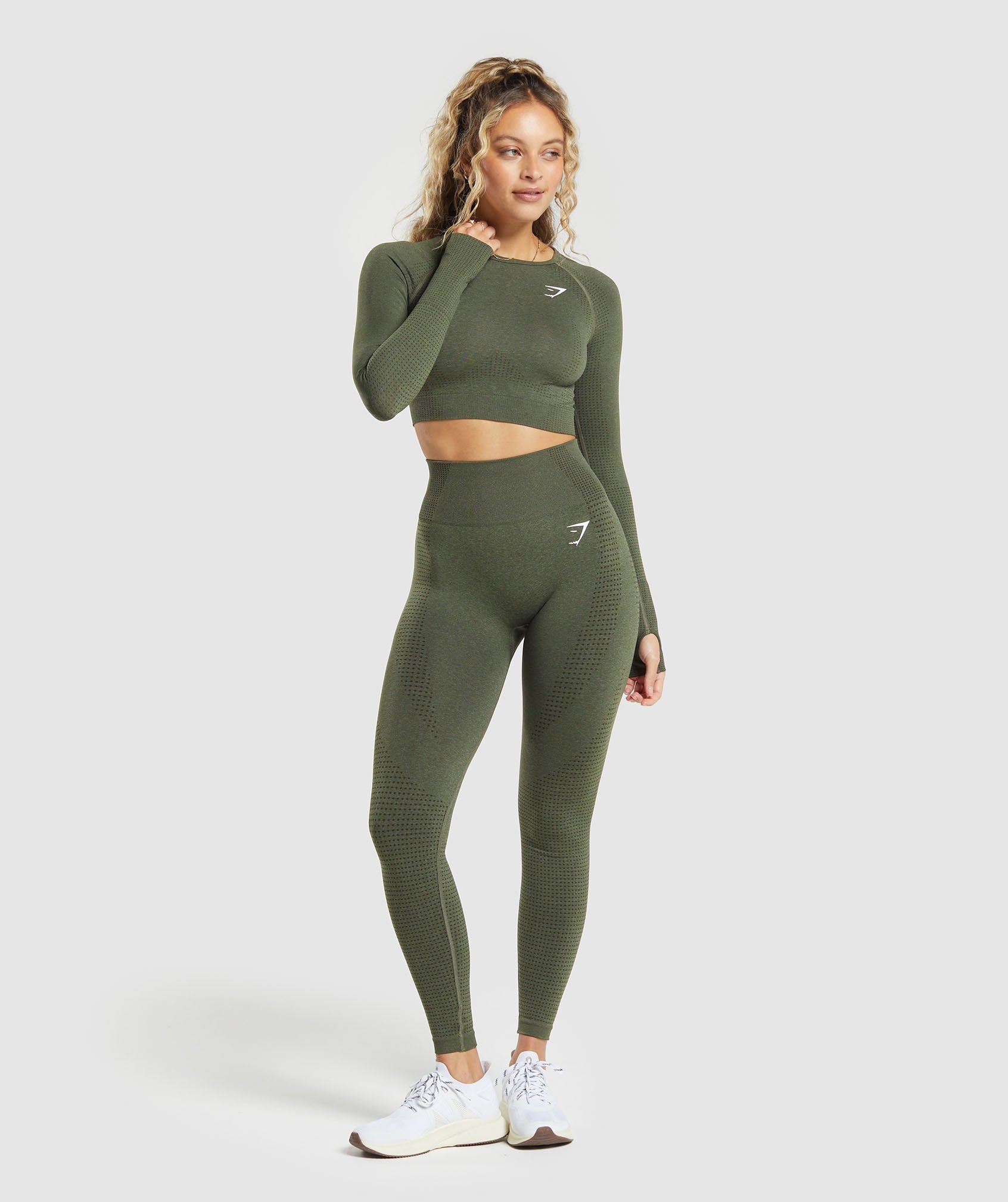 Vital Seamless 2.0 Leggings in Base Green Marl - view 4