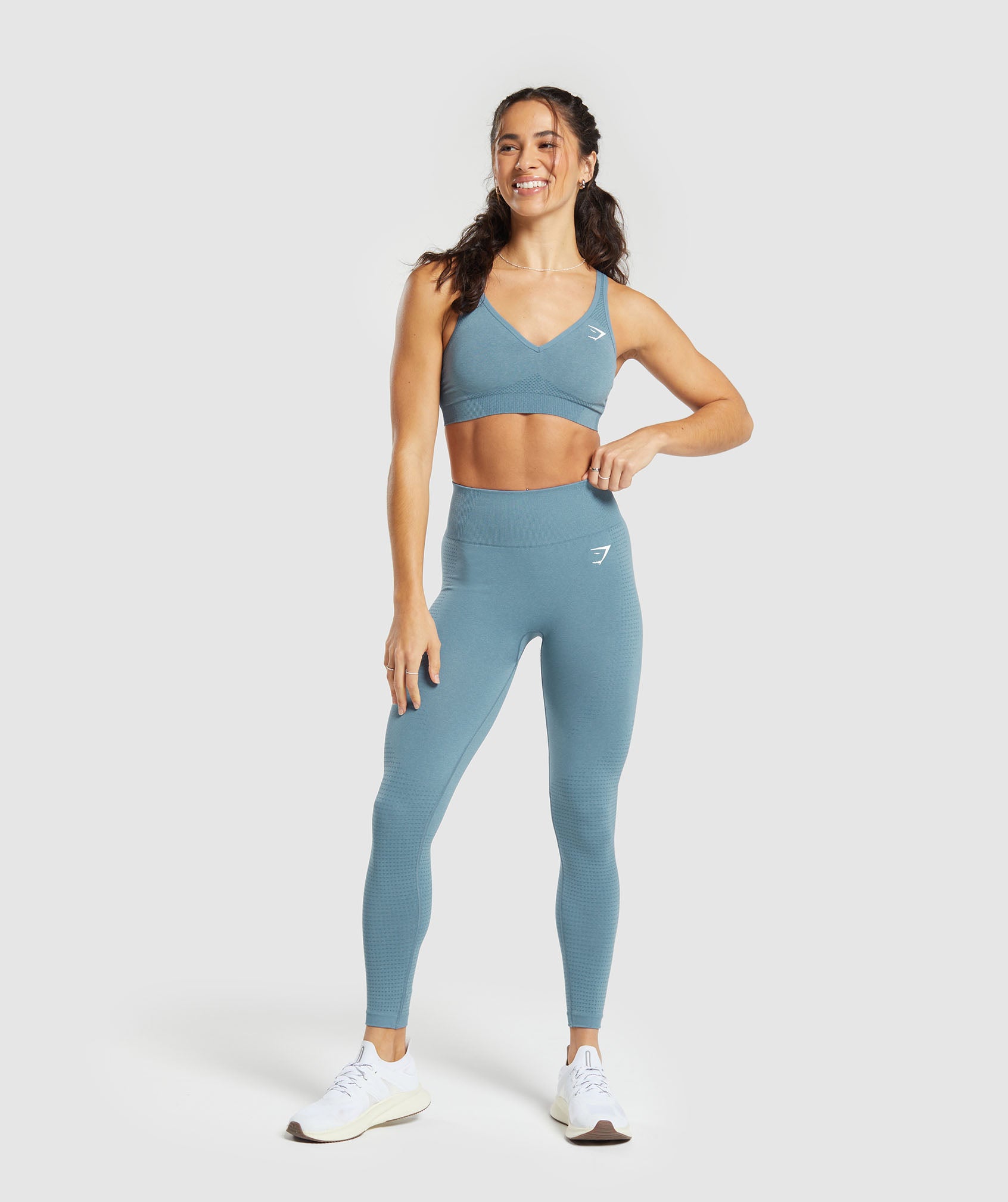 Gymshark Vital Seamless 2.0 Crop Top - Faded Blue Marl