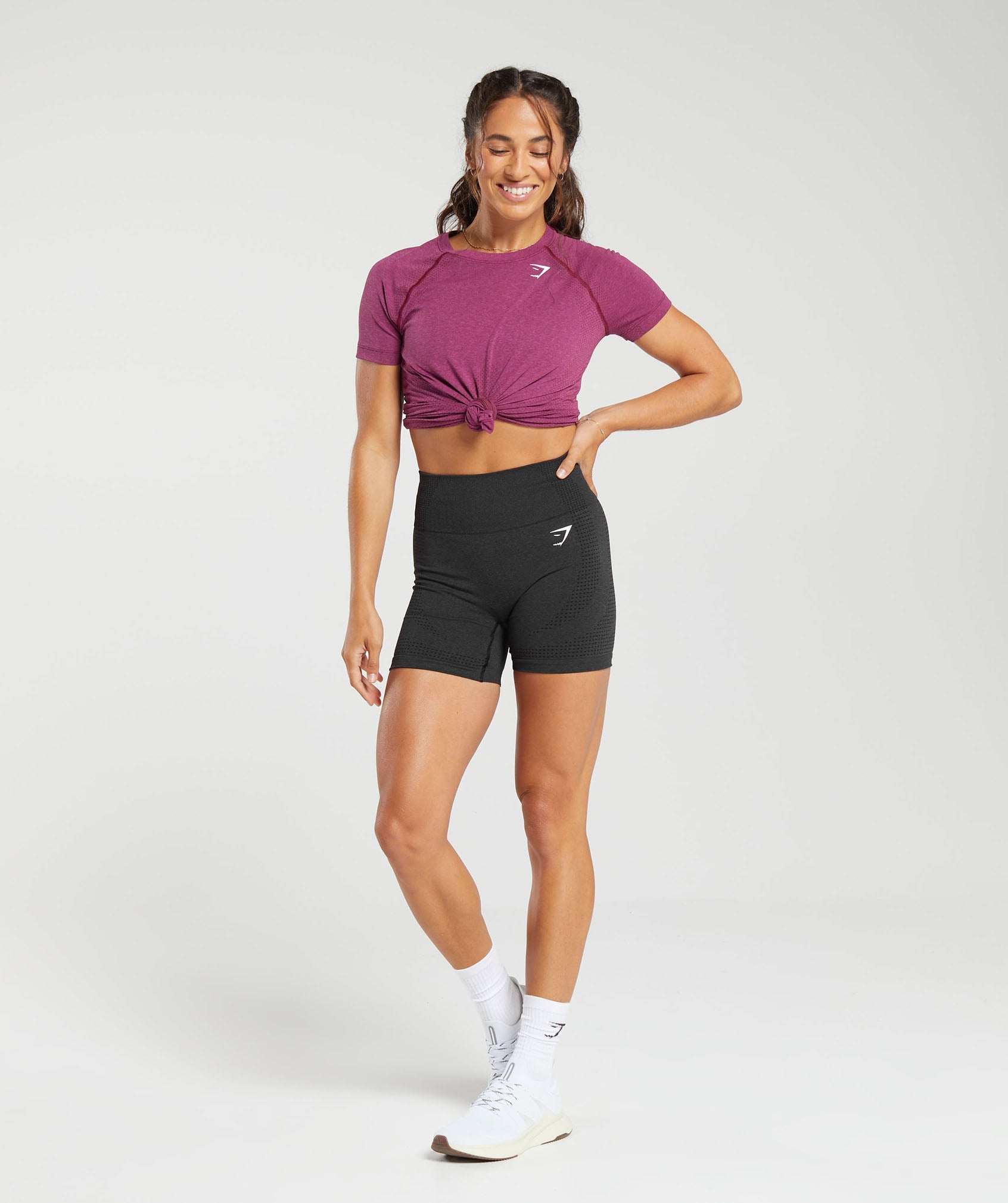 Vital Seamless  2.0 Light T Shirt in Plum Pink Marl - view 4