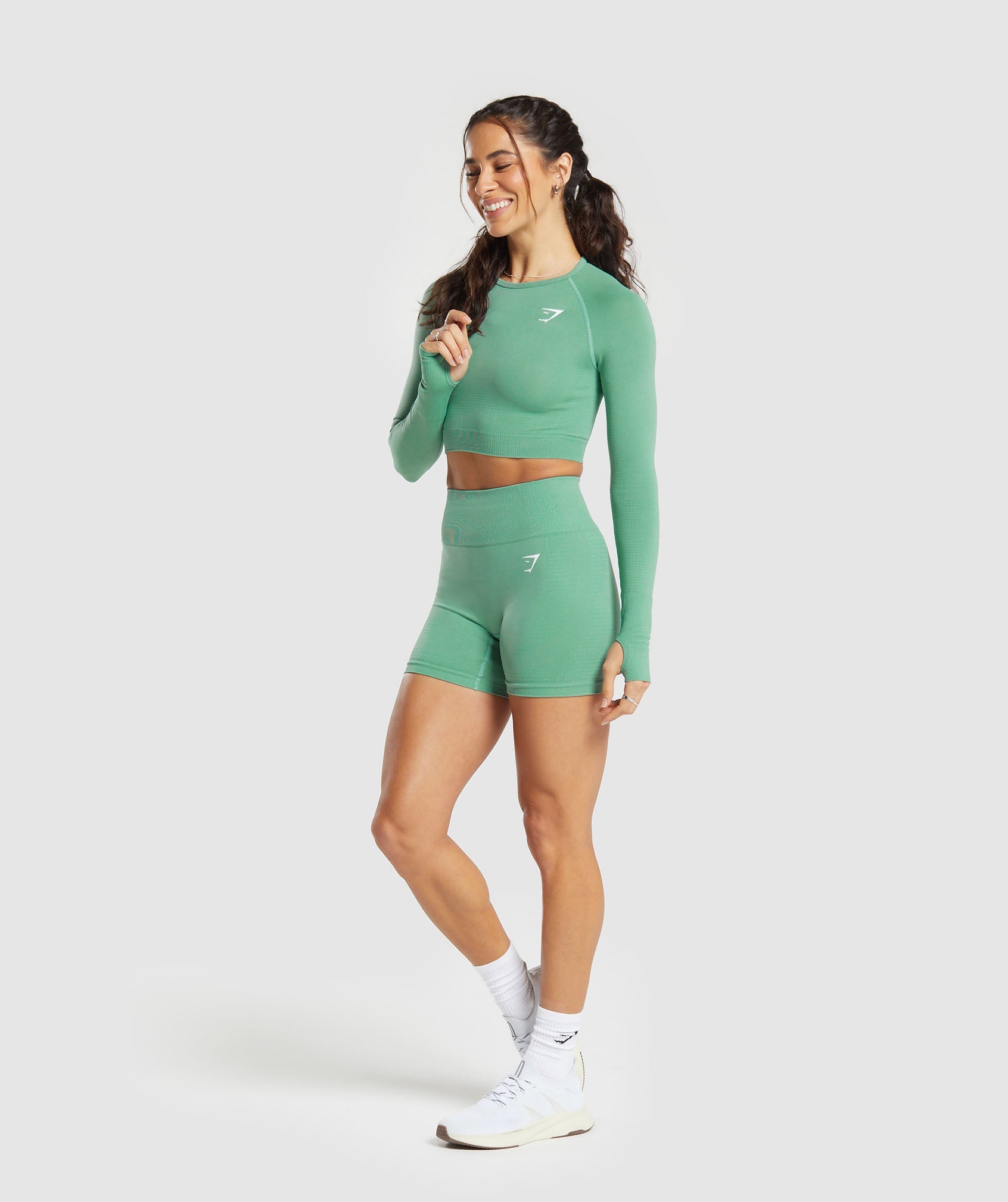 Vital Seamless 2.0 Shorts in Lagoon Green/ Marl