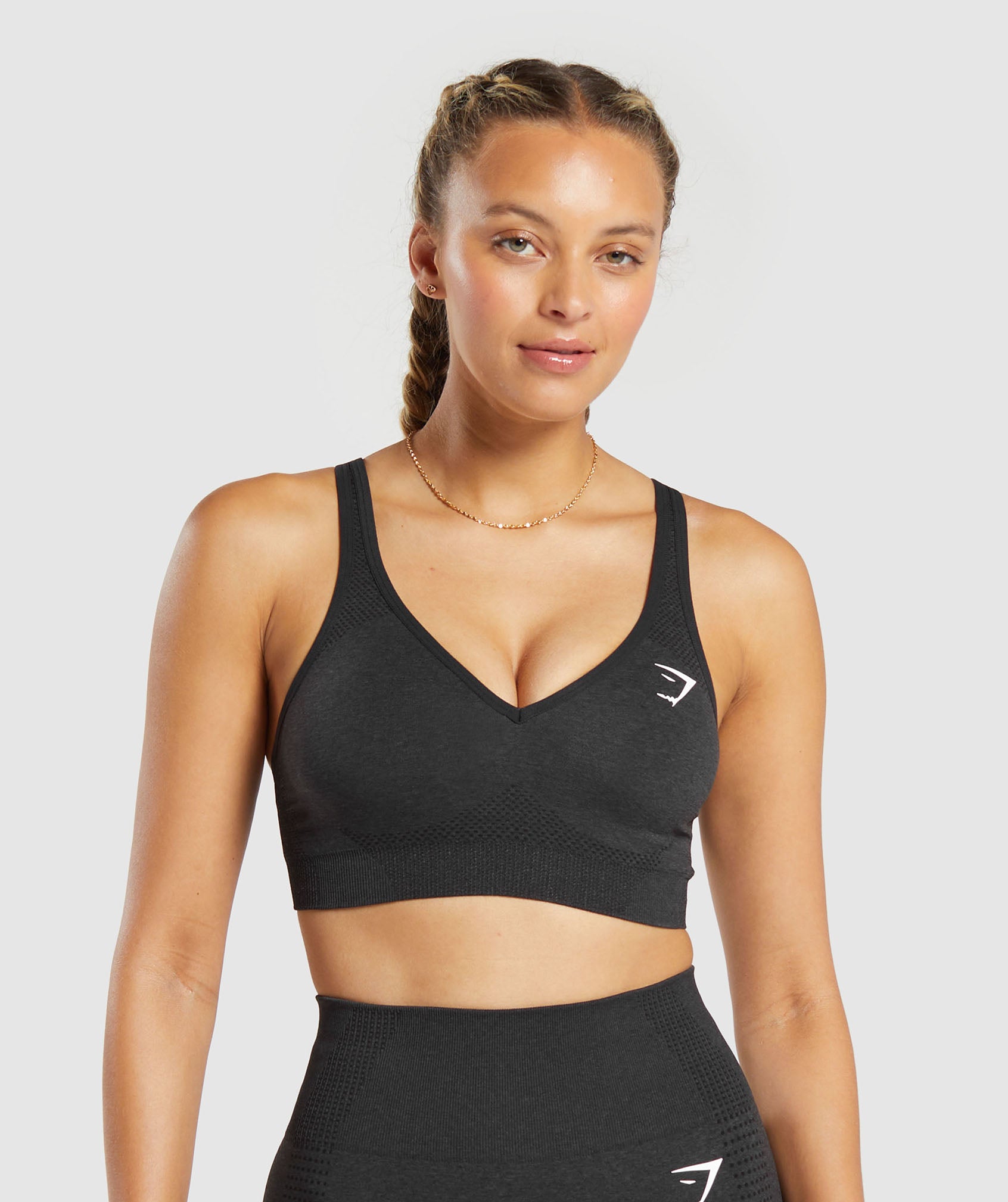 Gymshark V Neck Sports Bra - Core Olive