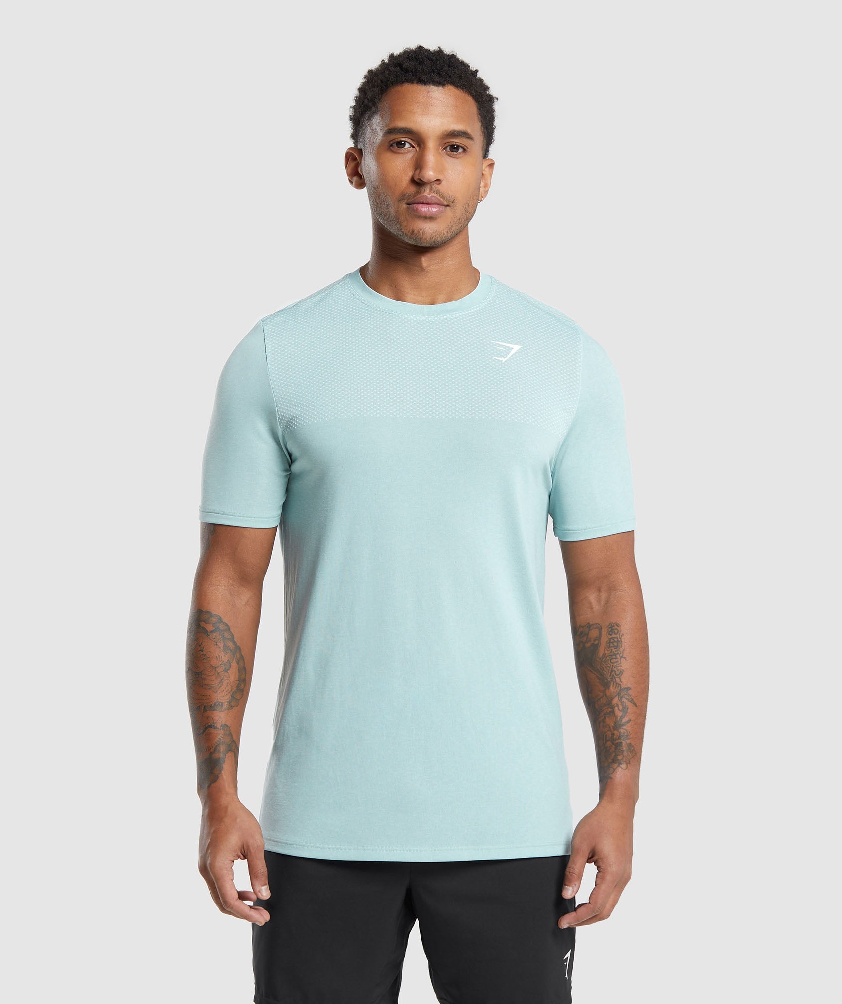 Vital Seamless T-Shirt in Lagoon Green/White Marl