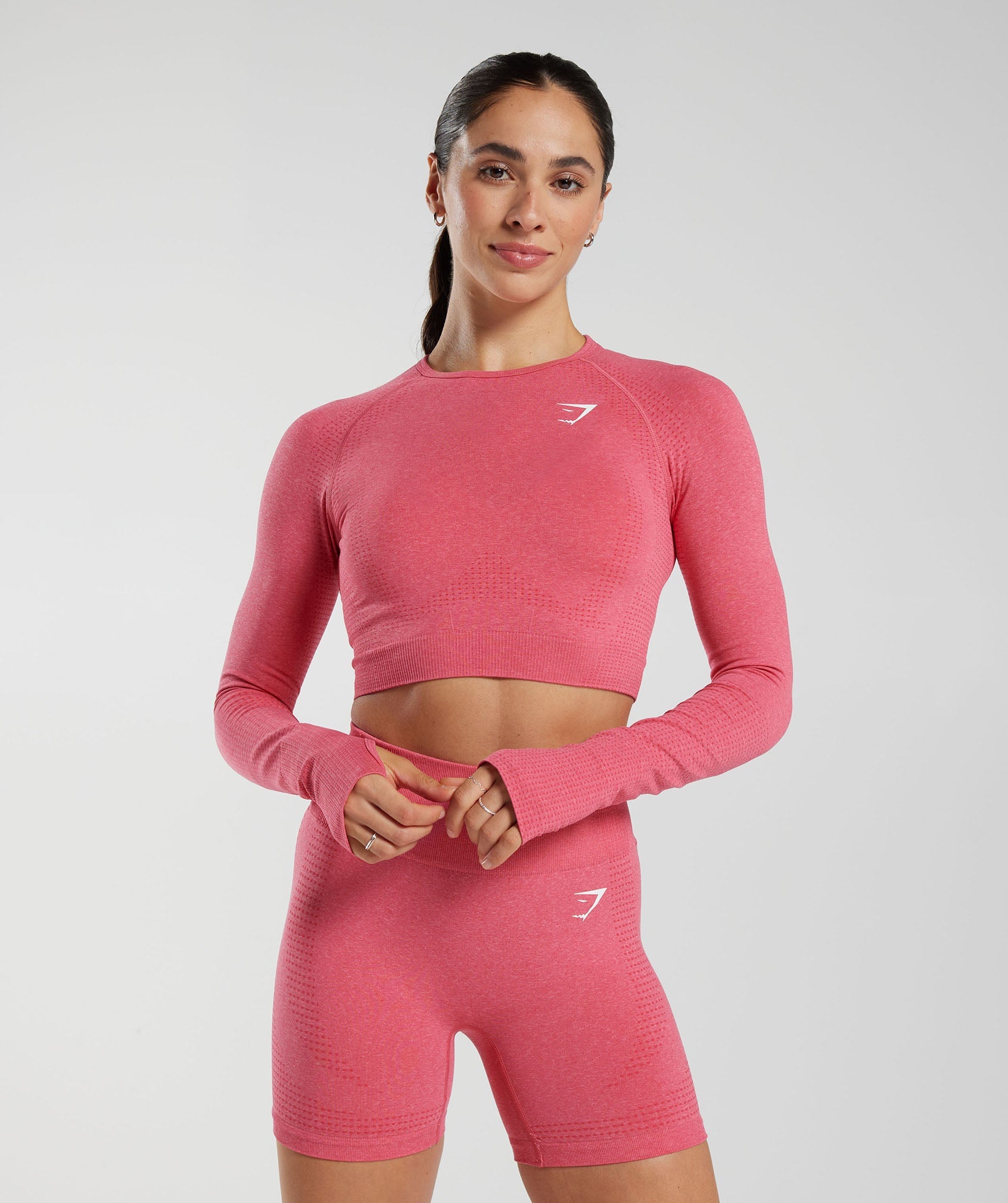 WOMEN'S GYMSHARK LONG Sleeve Ballet Crop Top Pink Wrap Size Small £14.28 -  PicClick UK