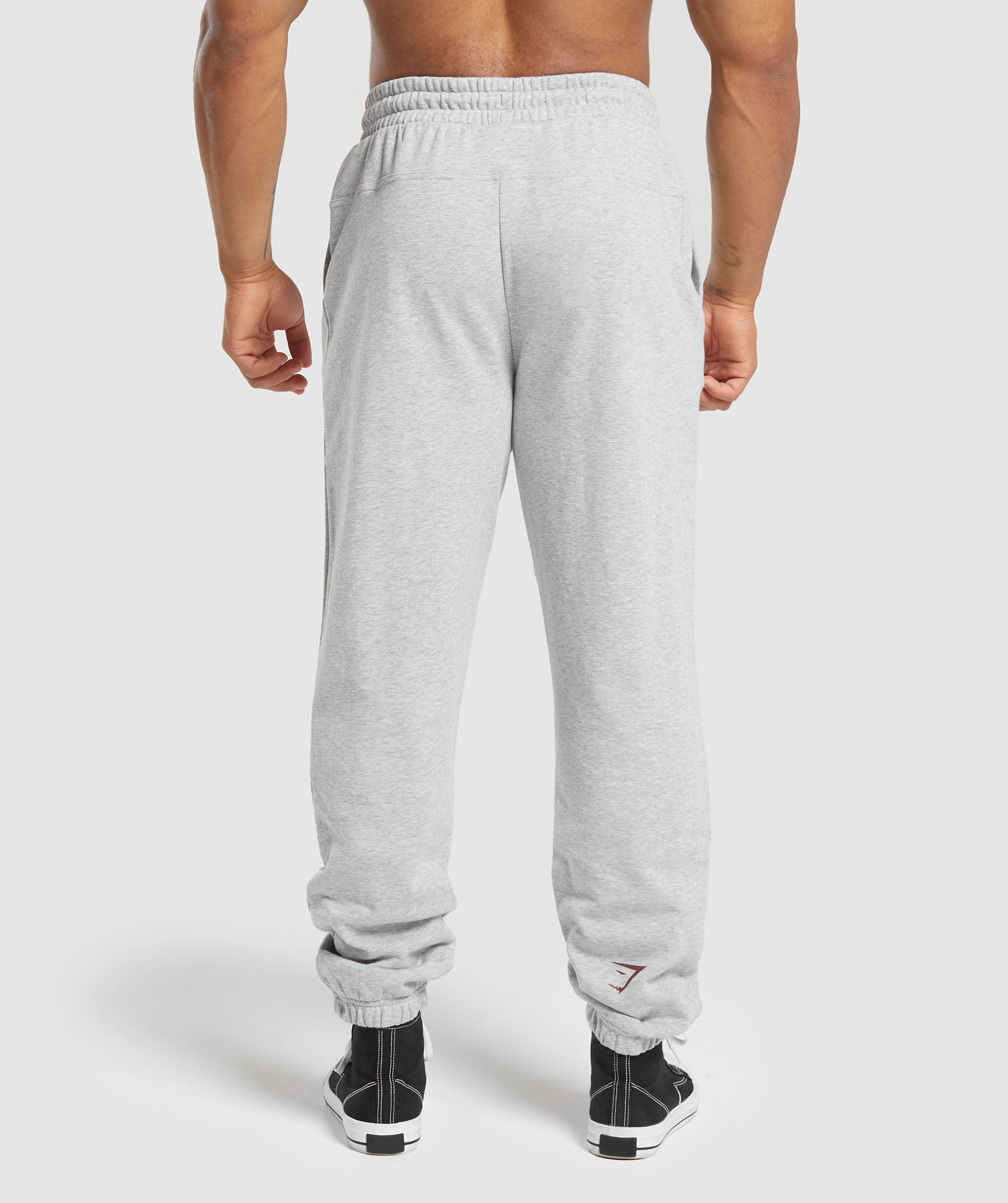 Gymshark Crest Straight Leg Joggers - Light Grey Marl