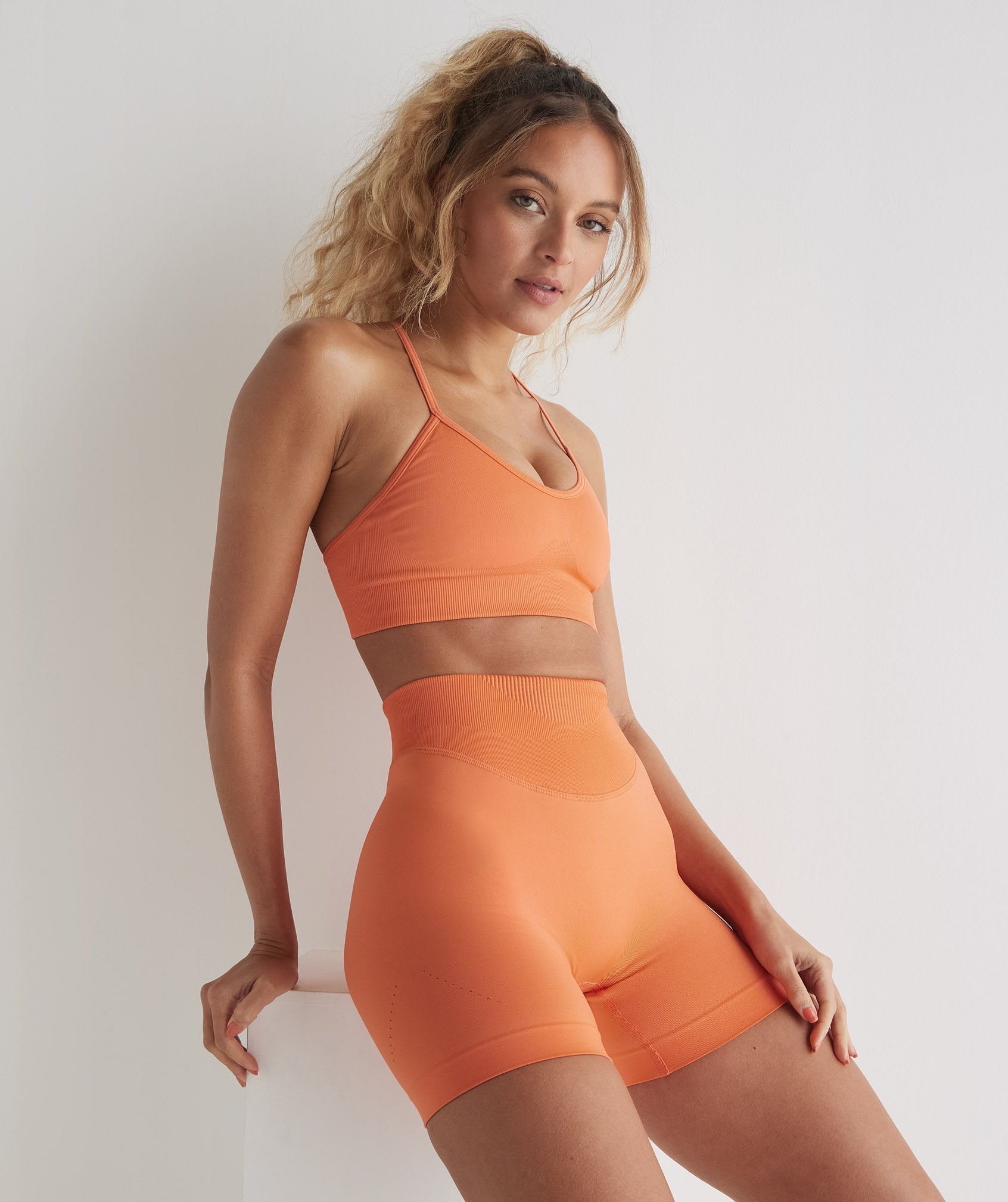 Sweat Seamless Sports Bra in Aerospace Orange