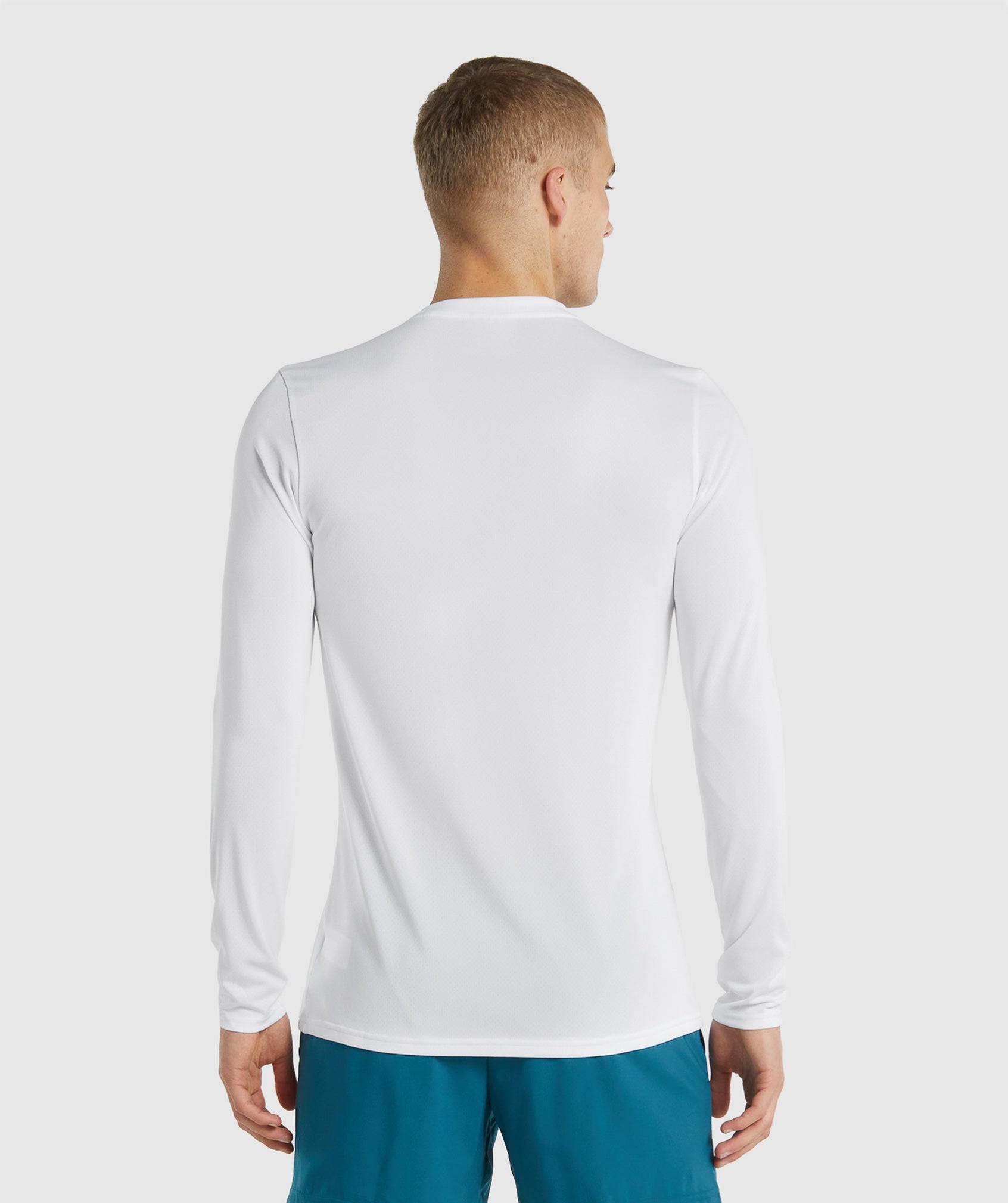 Gymshark Geo Seamless Long Sleeve T-Shirt - Atlantic Blue/Shark Blue