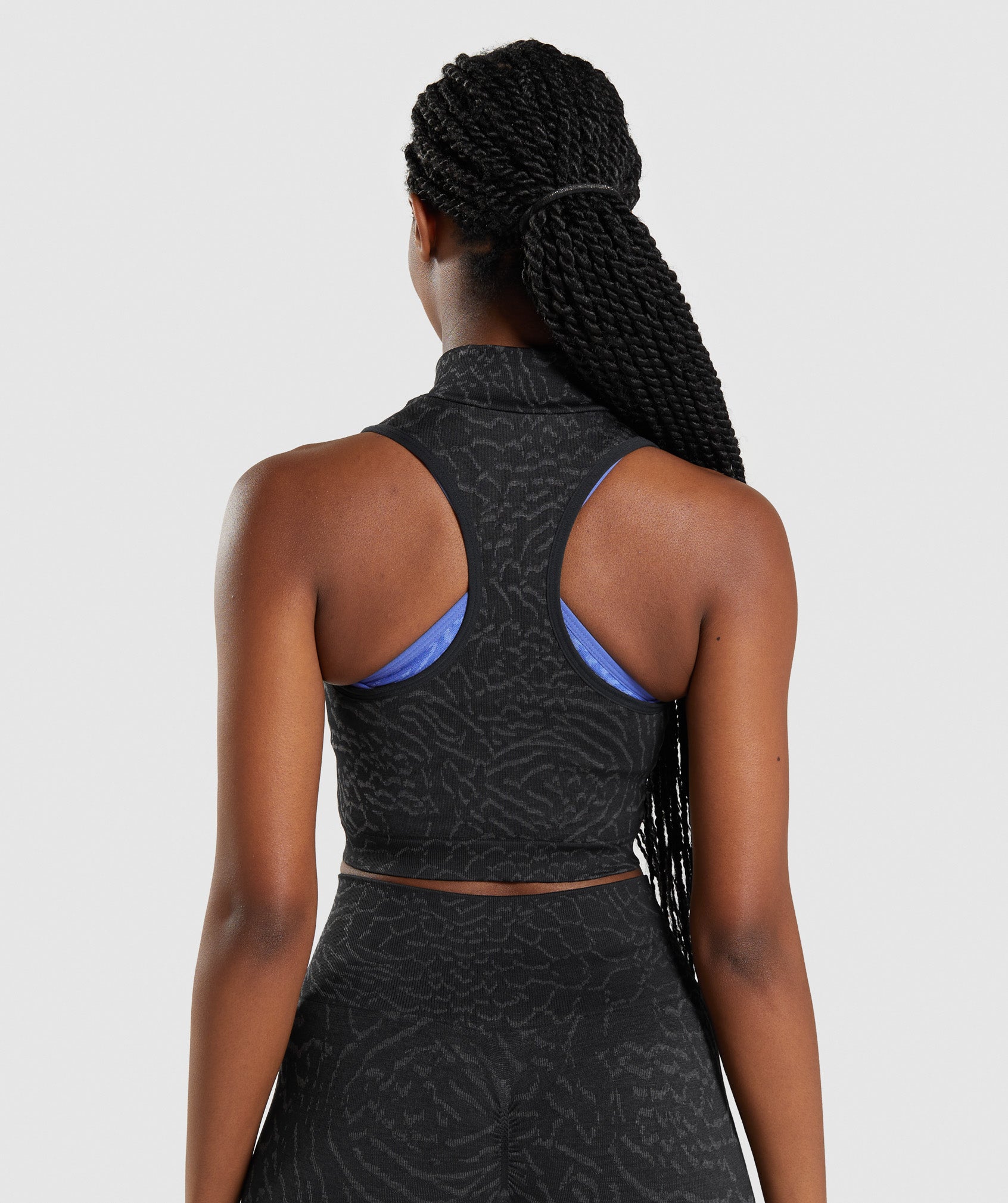 Adapt Animal Seamless Crop 1/2 Zip in Hybrid | Black - view 2