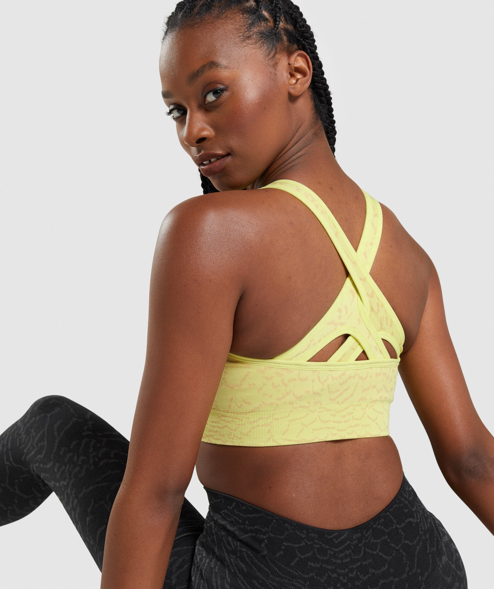 Adapt Animal Seamless Sports Bra in Hybrid | Firefly Yellow - view 6