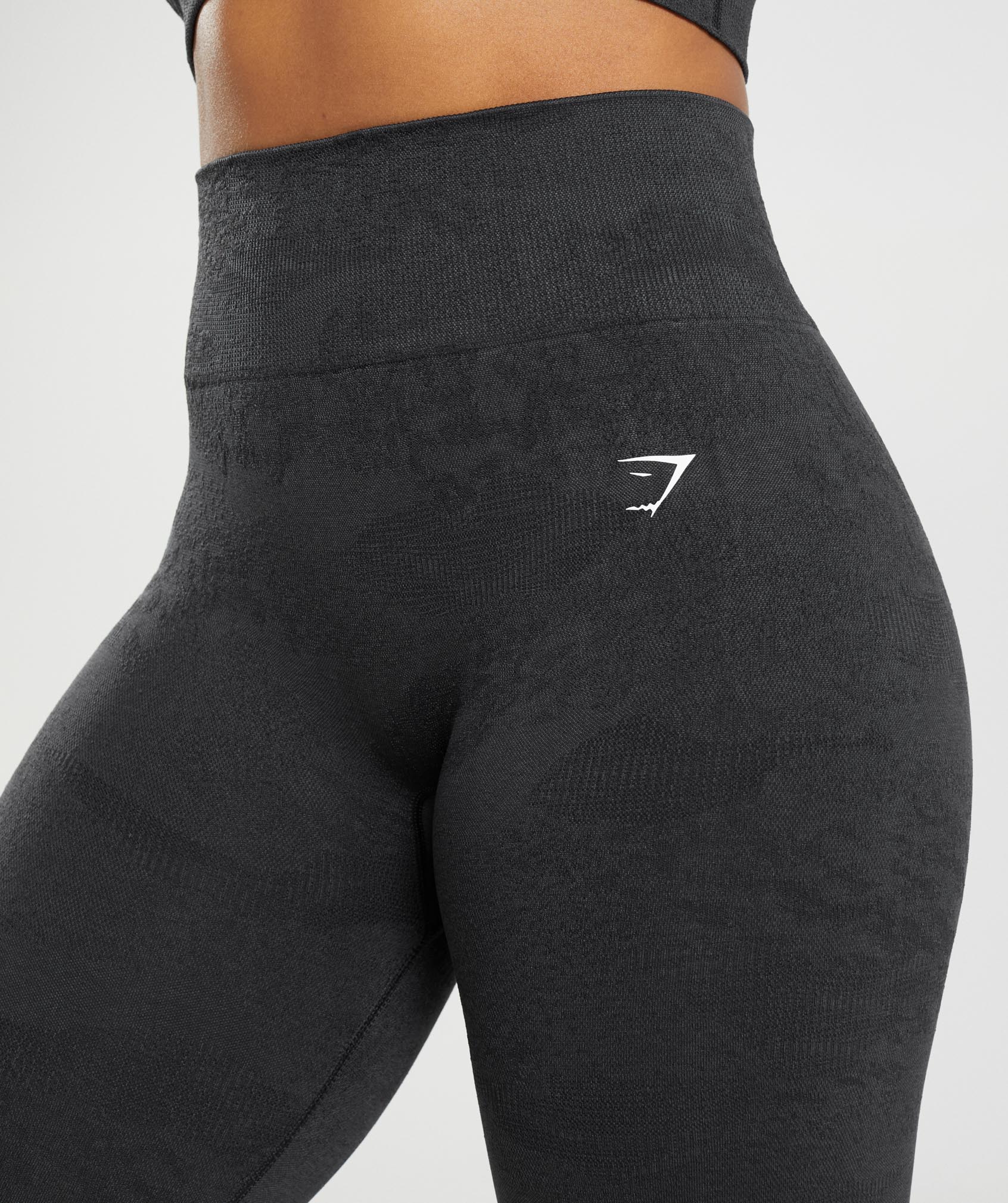 Gymshark Adapt Camo Seamless Leggings - Black/Onyx Grey