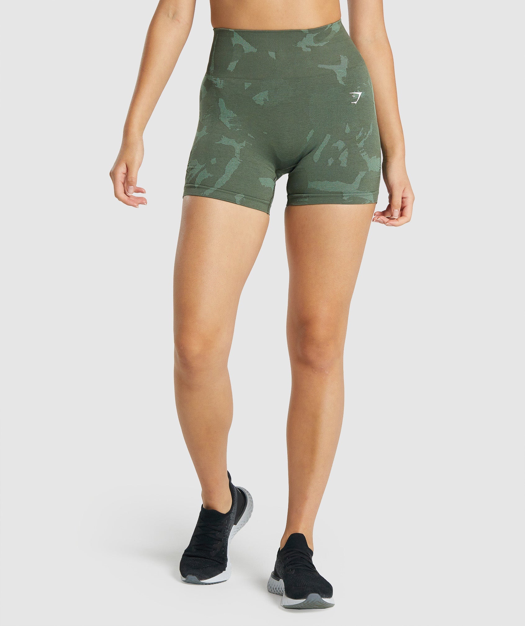 Adapt Camo Seamless Shorts in Savanna | Green - view 1