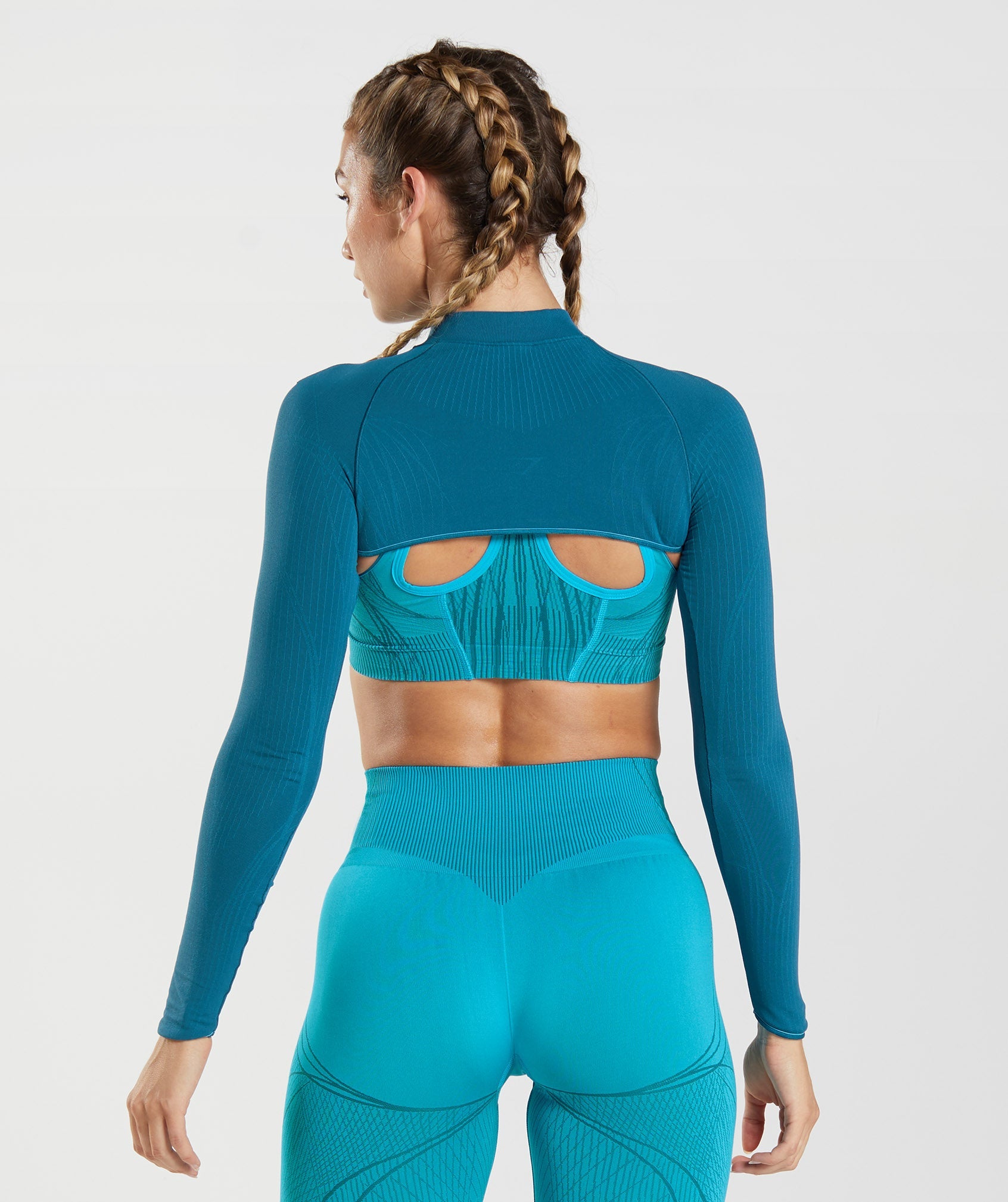 Gymshark Apex Seamless Shrug - Atlantic Blue/Shark Blue