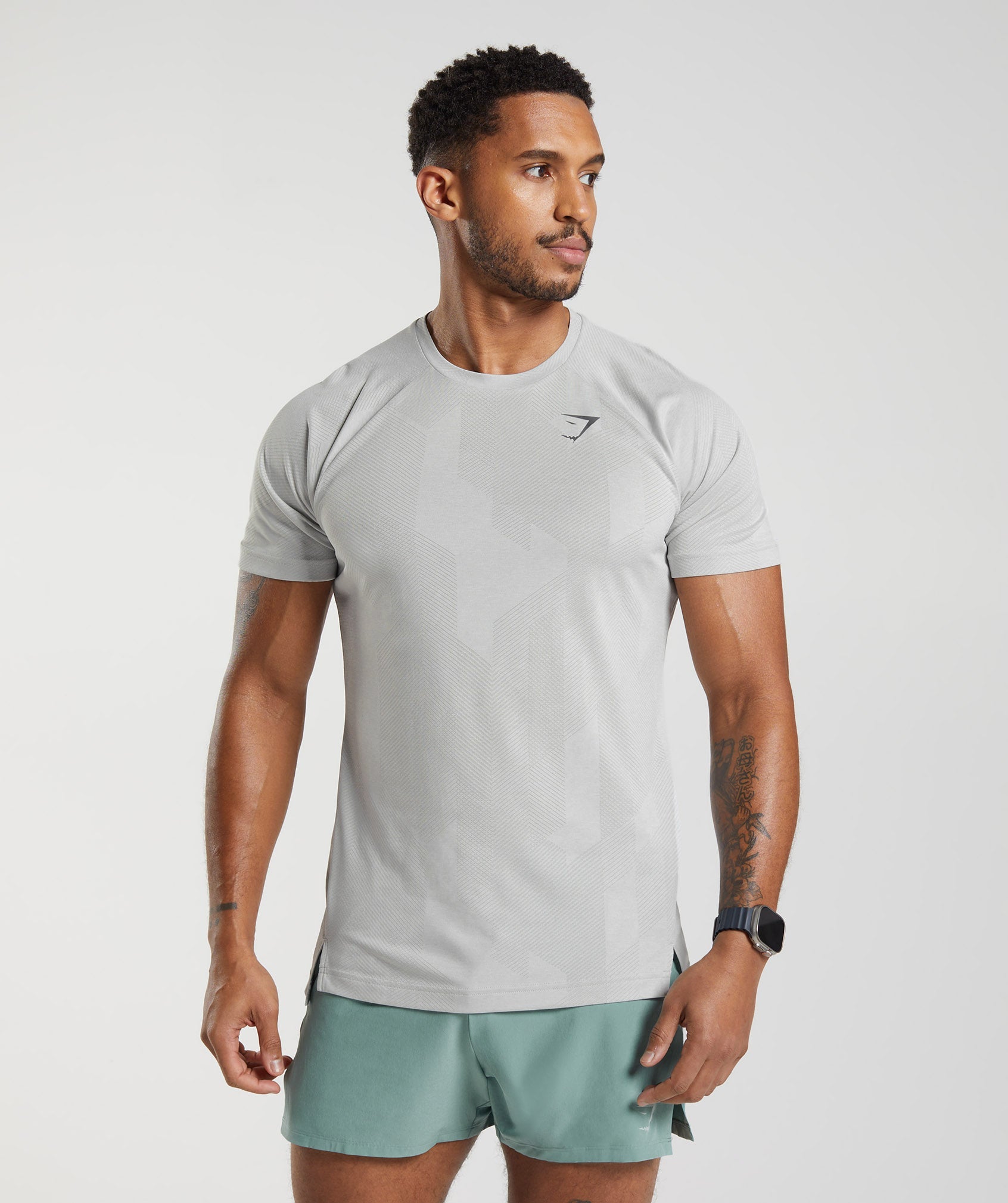 Gymshark Apex Seamless Long Sleeve T-Shirt - Linen Blue/Court Blue