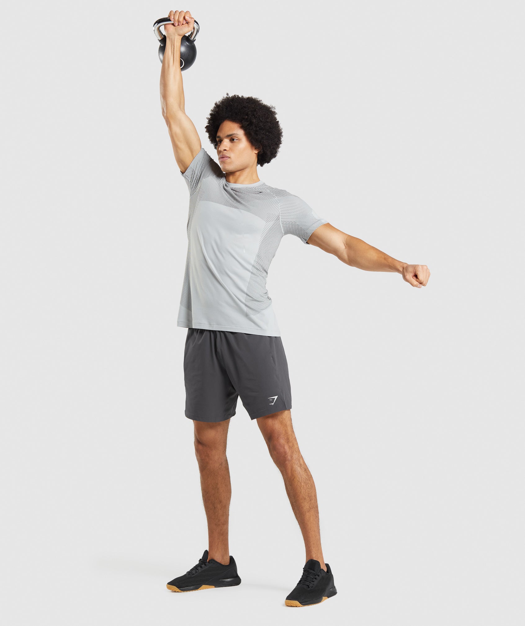 Apex Seamless T-Shirt in Light Grey/Onyx Grey - view 3