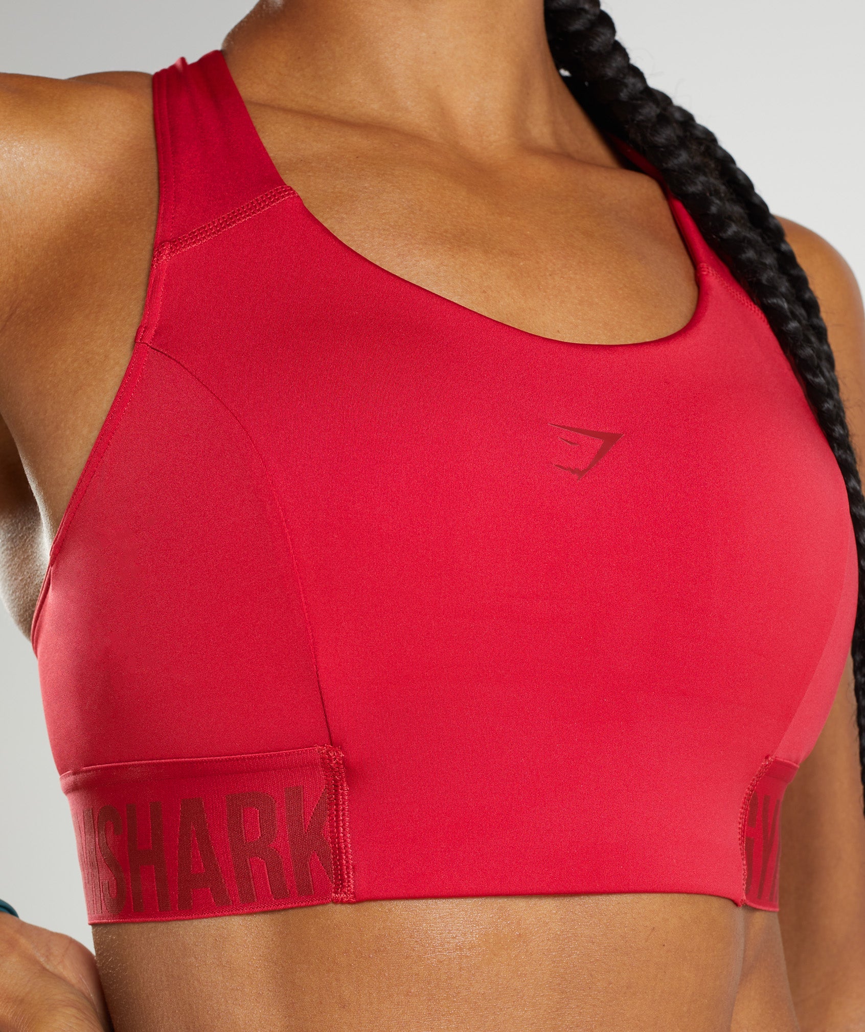 Gymshark Raspberry Red V-Neck Training Womens Sports Bra GLSB4748