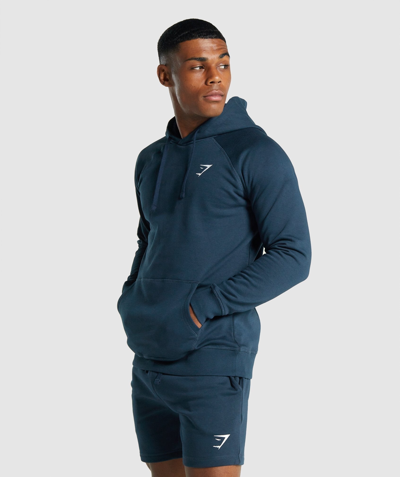 Crest Hoodie in Navy