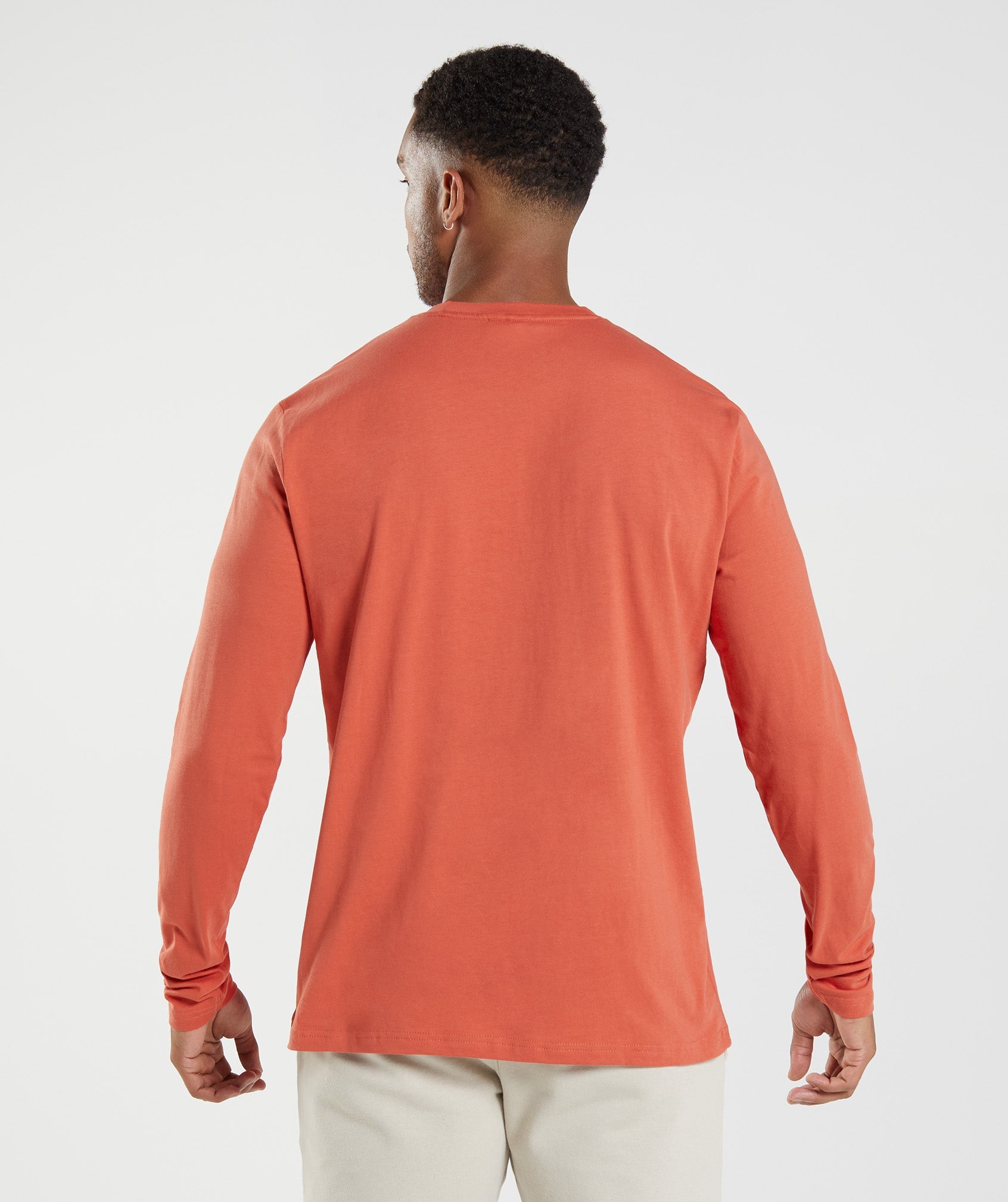 Gymshark Crest Long Sleeve T-Shirt - Persimmon Red