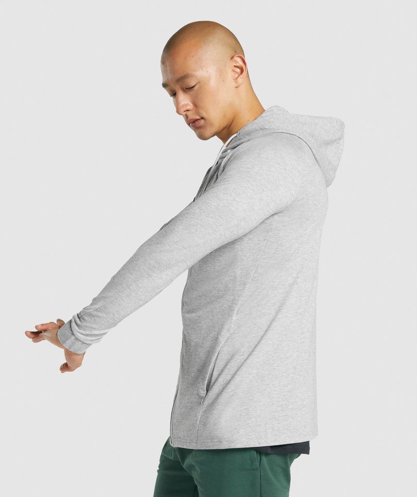 Gymshark Critical 2.0 Zip Up Hoodie - Light Grey Marl | Gymshark