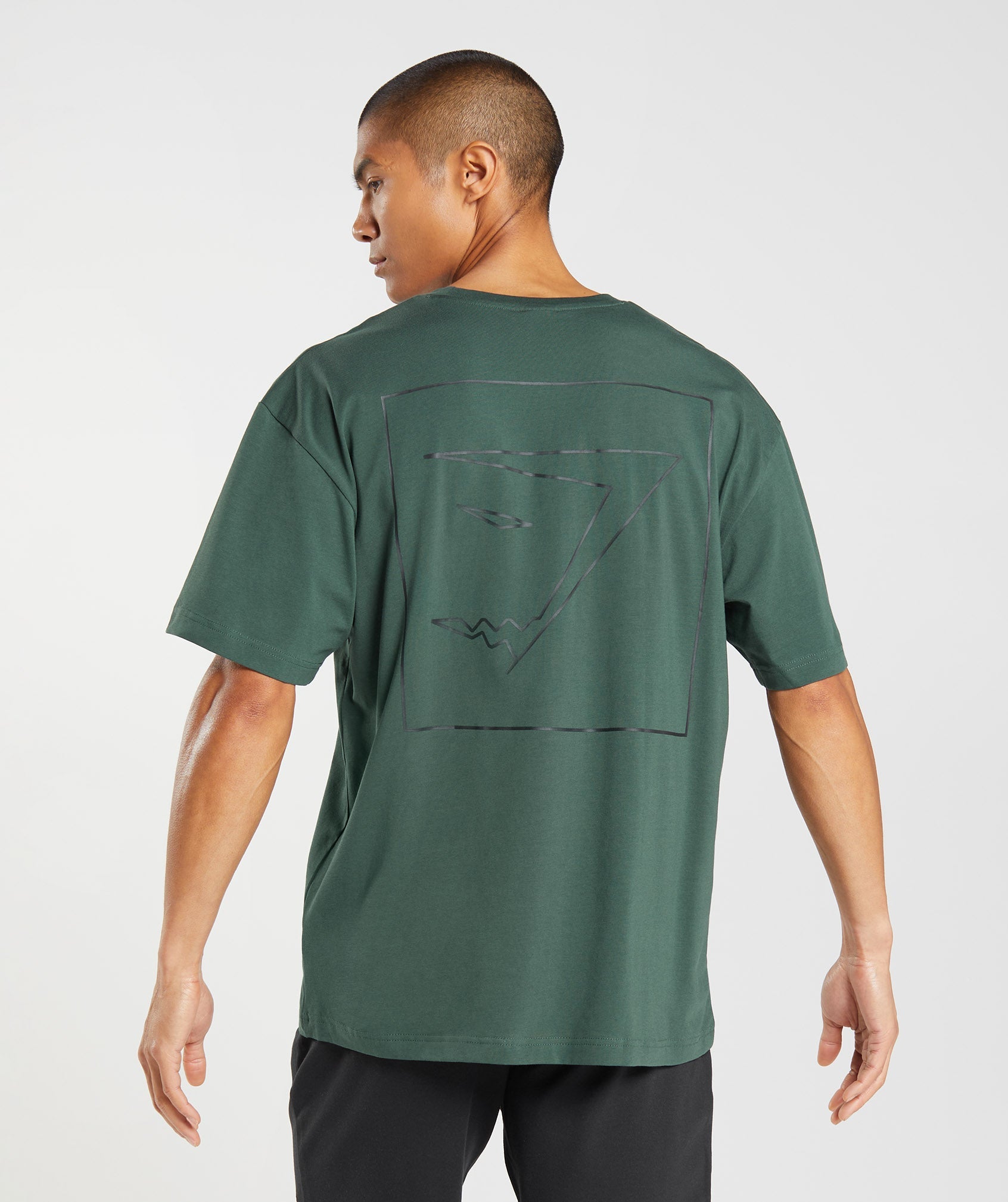 Outline Oversized T-Shirt in Obsidian Green