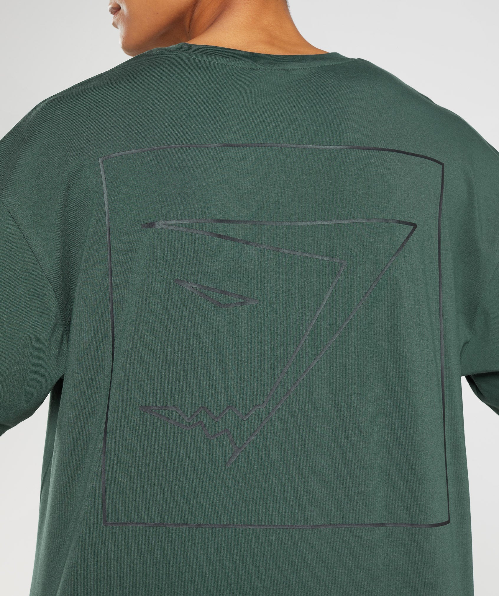 Outline Oversized T-Shirt in Obsidian Green