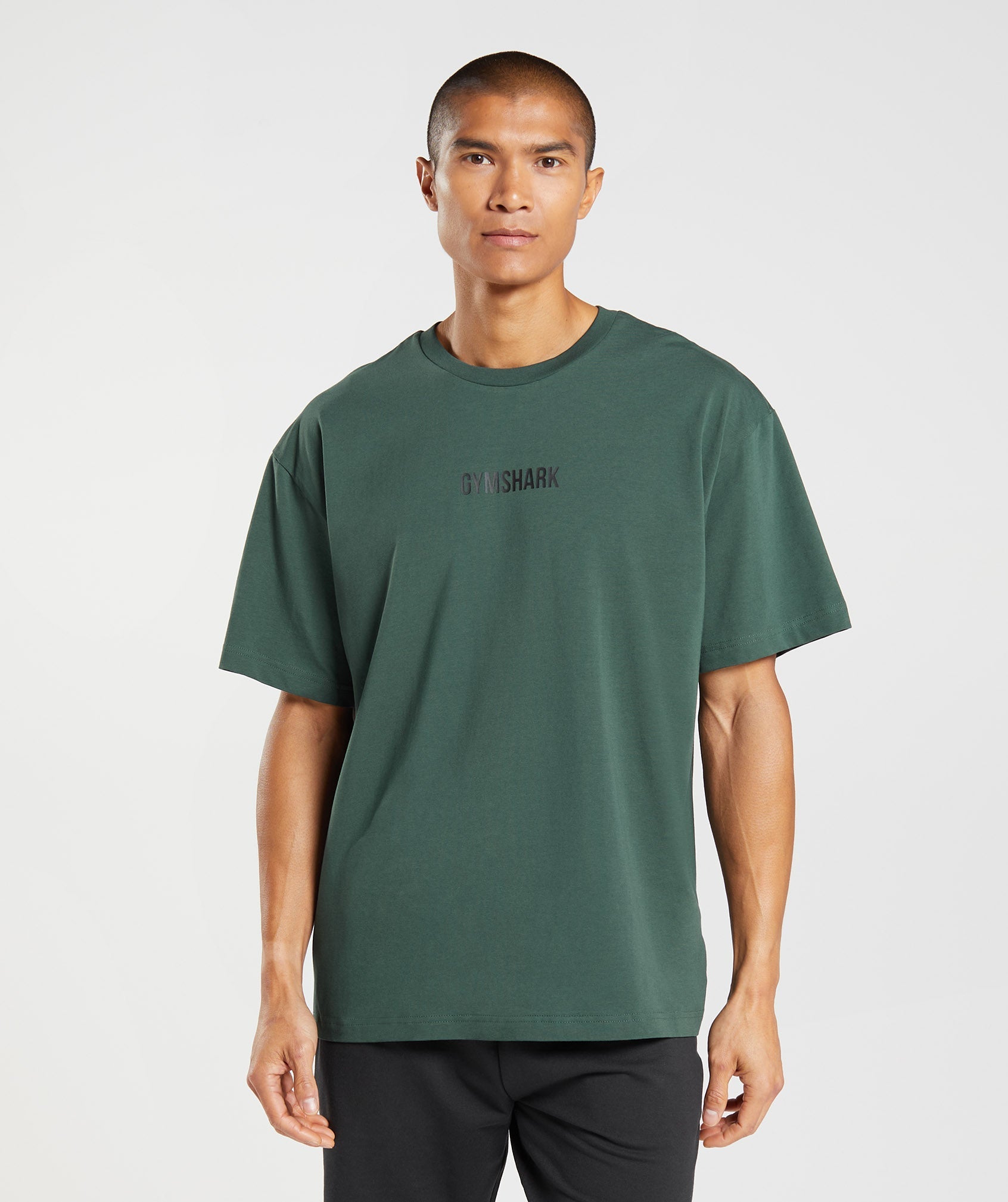 Outline Oversized T-Shirt in Obsidian Green