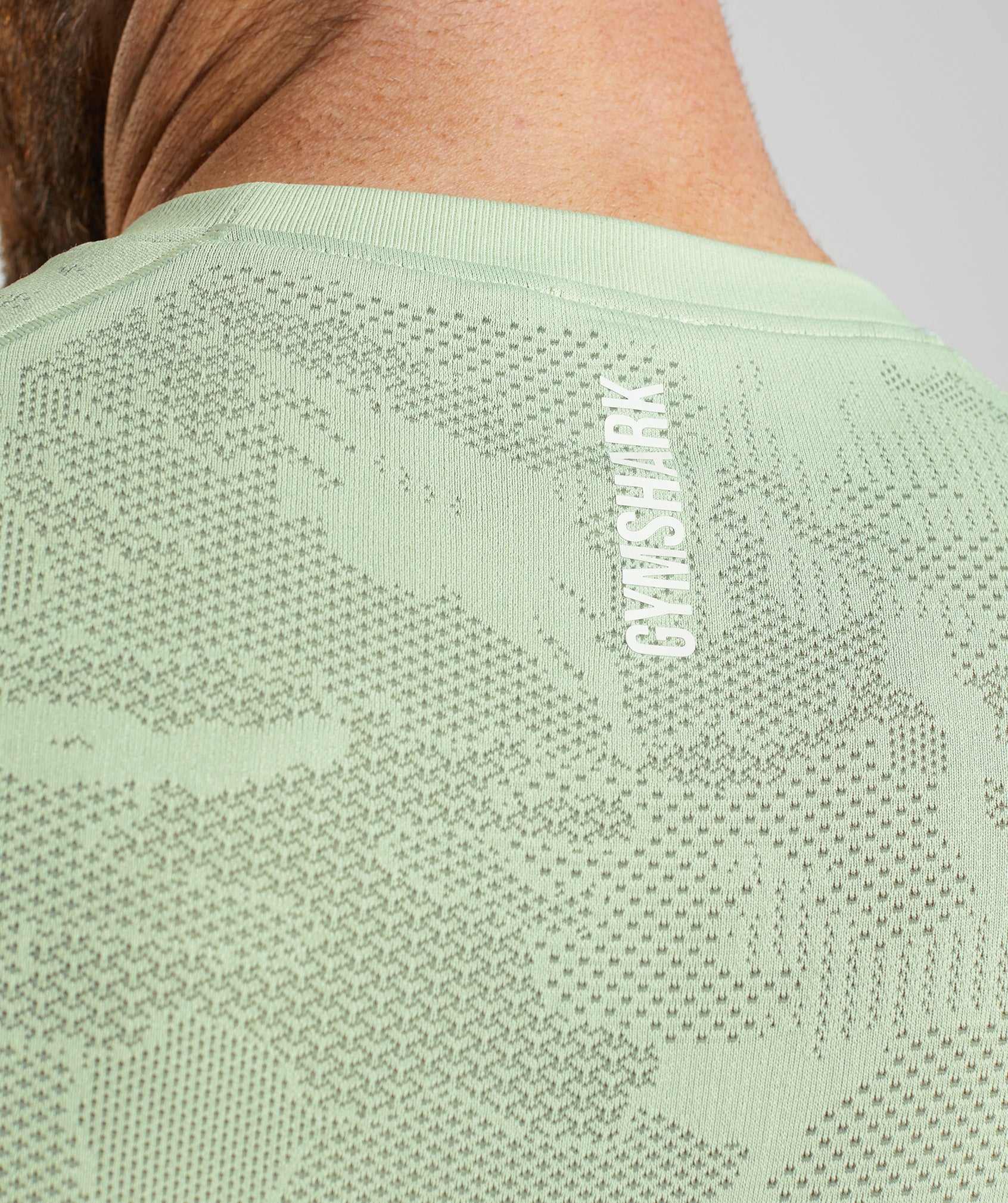 Gymshark Geo Seamless Long Sleeve T-Shirt - Flora Green/Willow