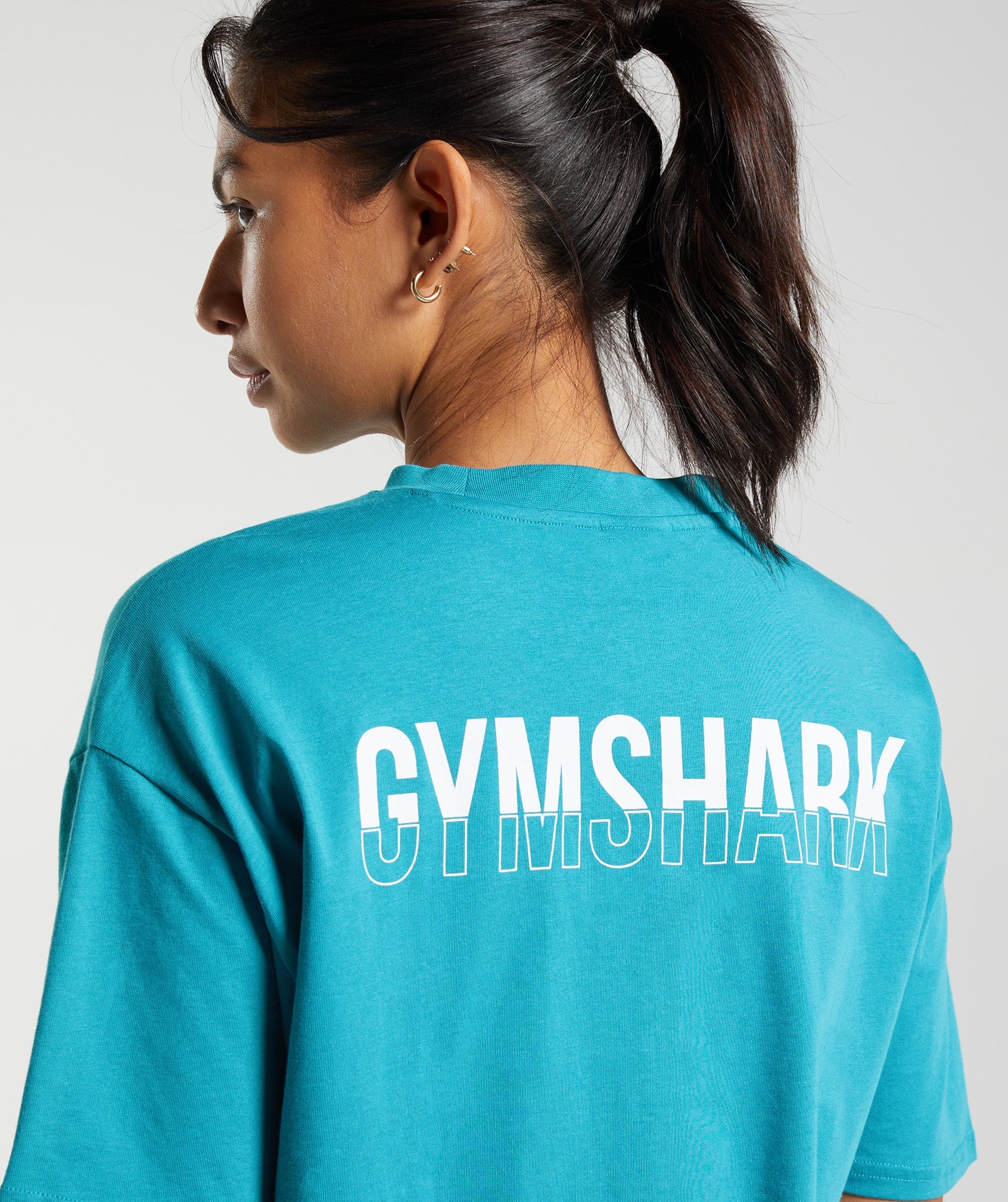 Gymshark Fraction Oversized T-Shirt - Comet Blue