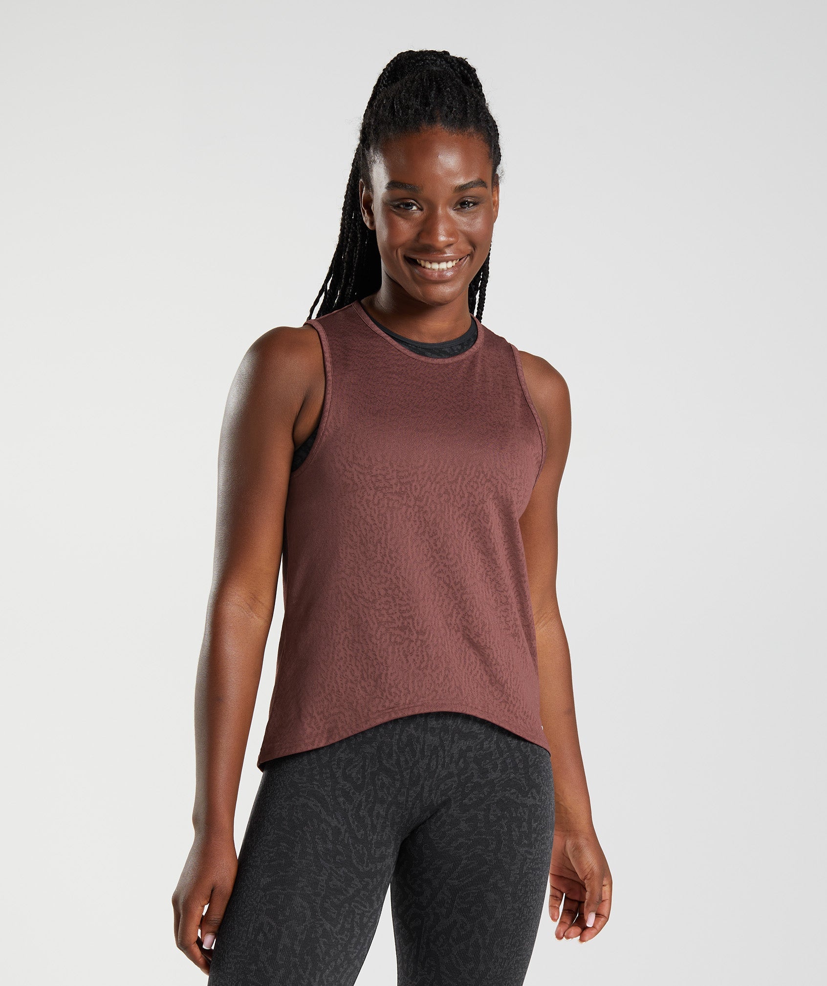 Gymshark Adapt Animal Seamless Tank - Reef, Cherry Brown