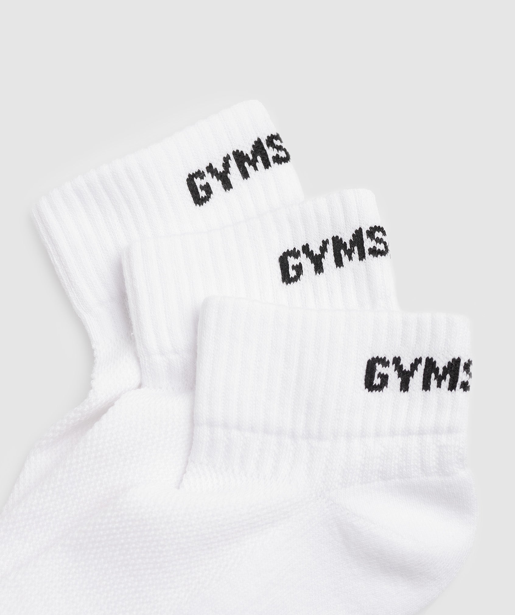 Gymshark Woven Tab Quarter Socks 3pk - Black