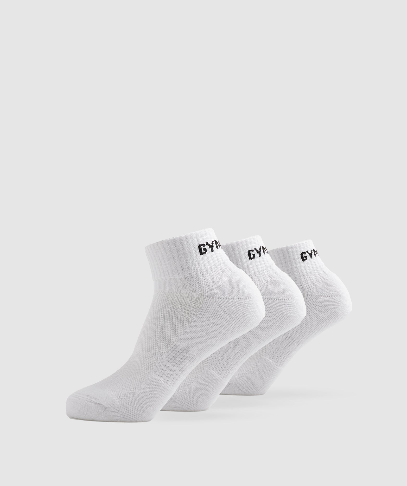 Gymshark Trainer Socks (3Pk) - White  Socks, Fitness wear women, Socks gym