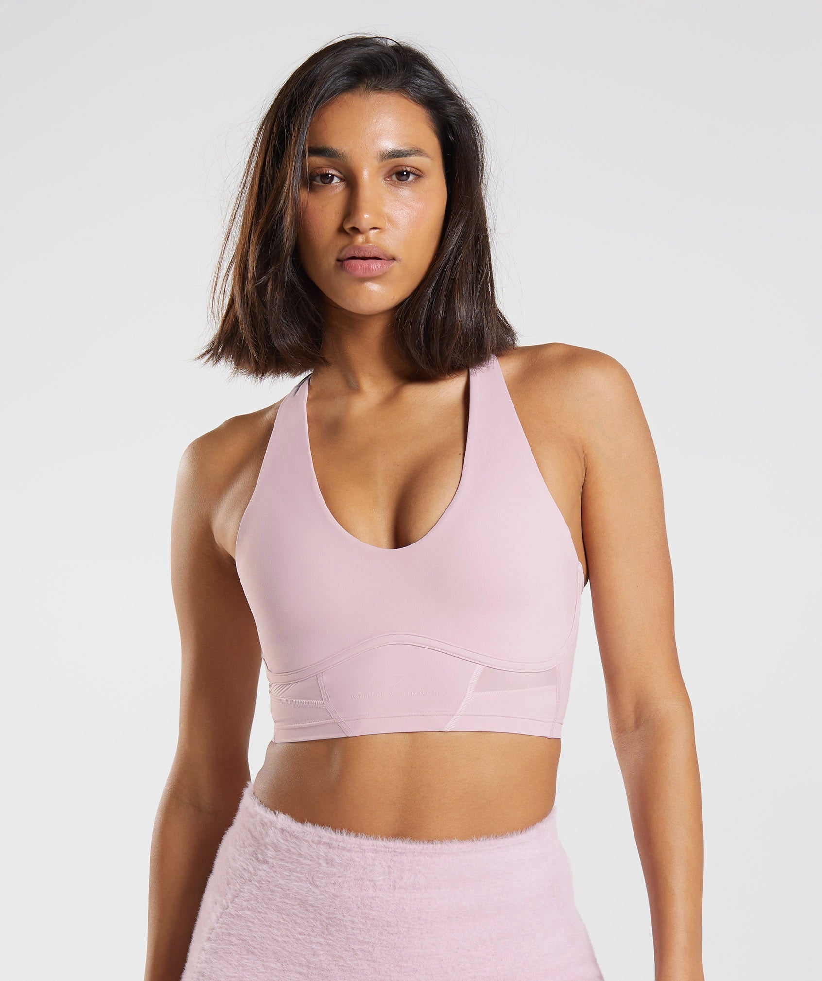 Whitney Longline Bra in Pressed Petal Pink