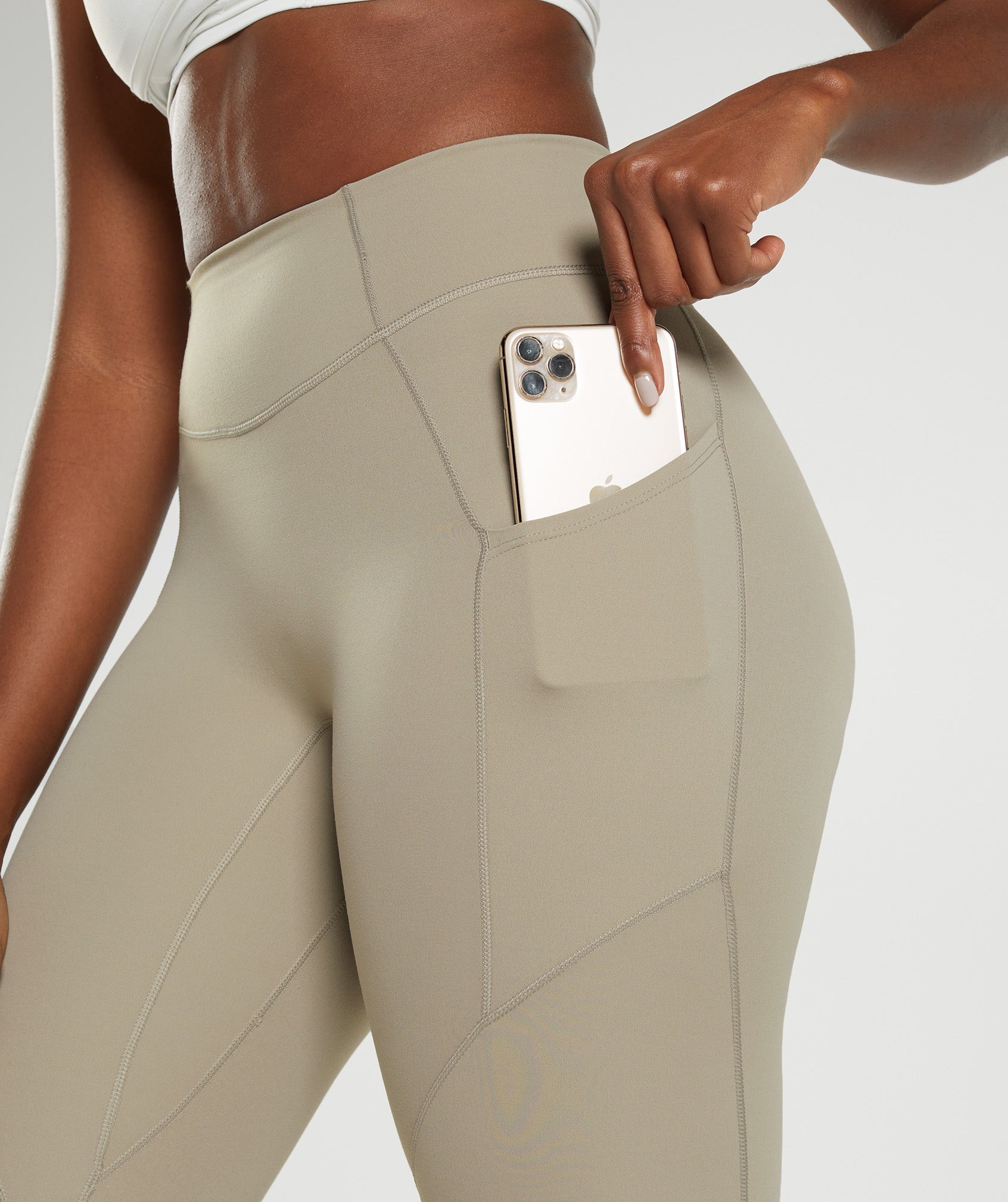 Gymshark Whitney Everyday Pocket Leggings - Cement Brown