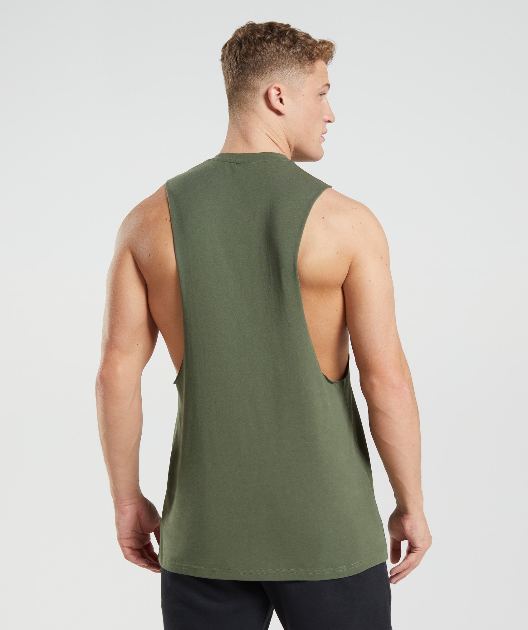 Leg Day Drop Arm Tank in Core Olive