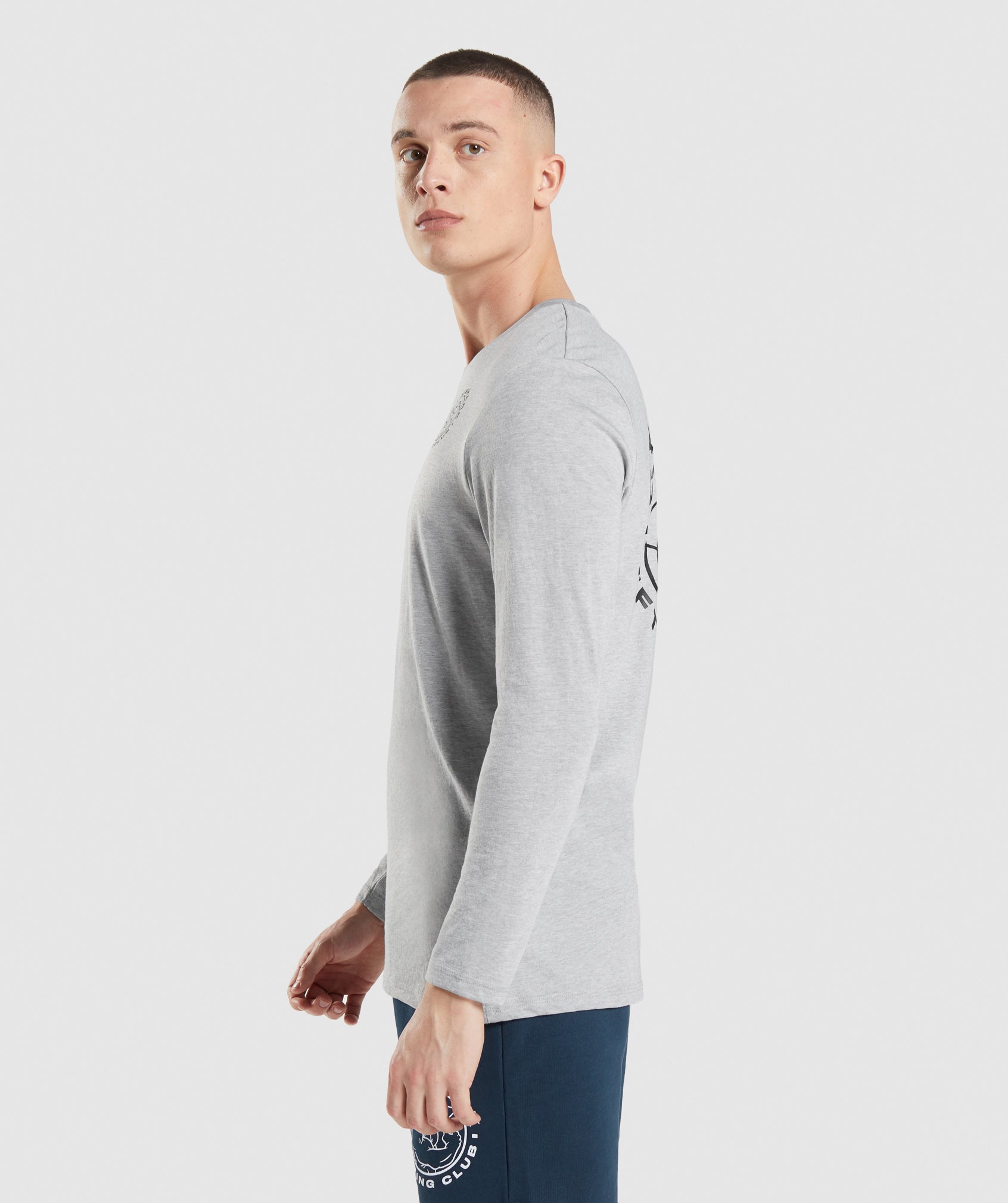 Legacy Long Sleeve T-Shirt in Light Grey Core Marl - view 3