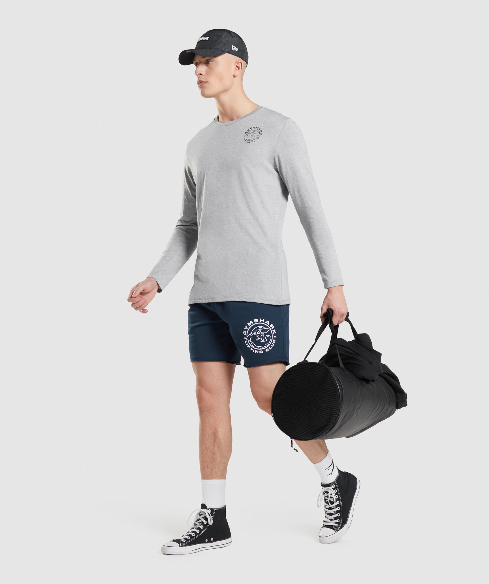 Legacy Long Sleeve T-Shirt in Light Grey Core Marl - view 4