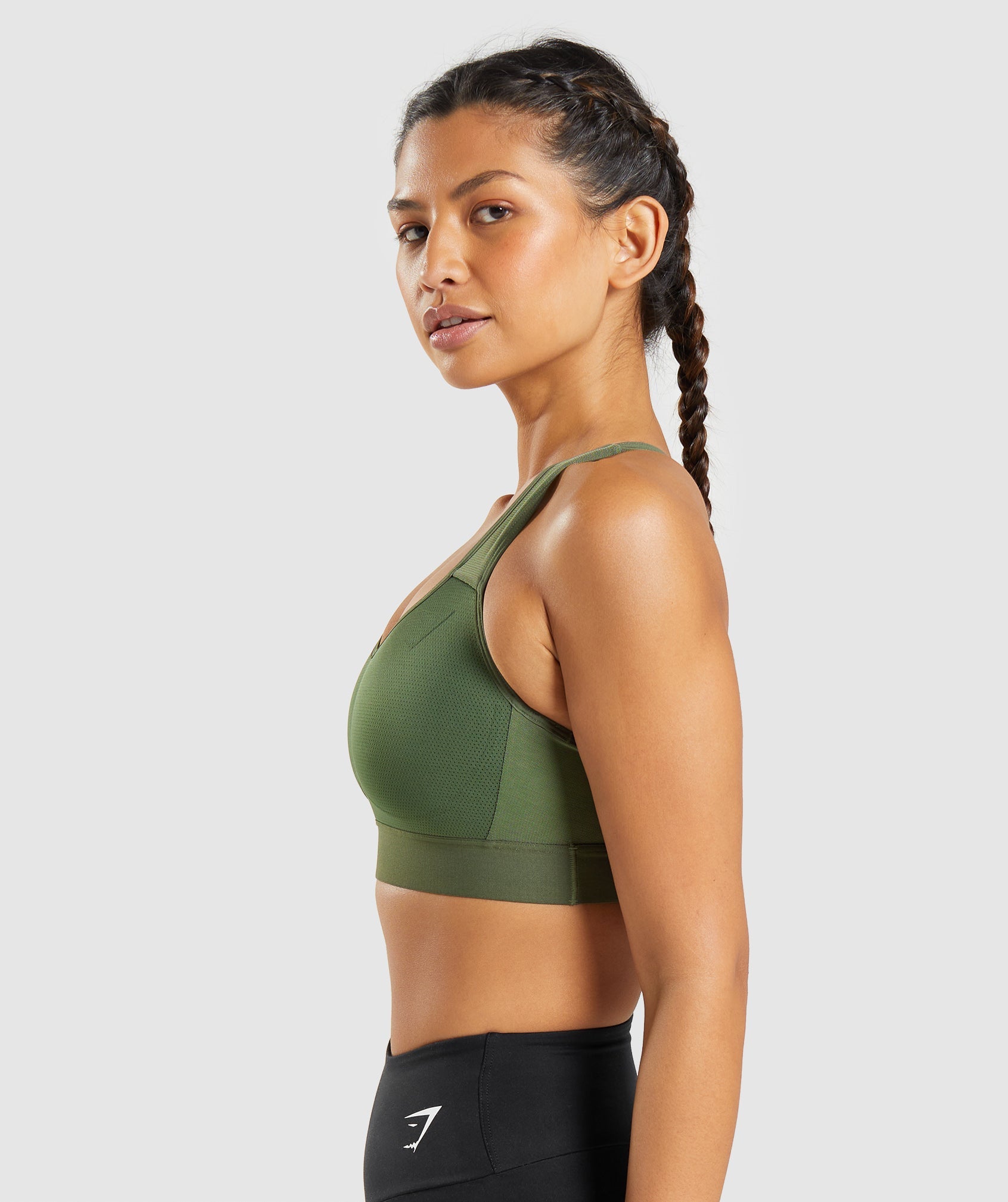 Lightweight High Support Sports Bra in Core Olive
