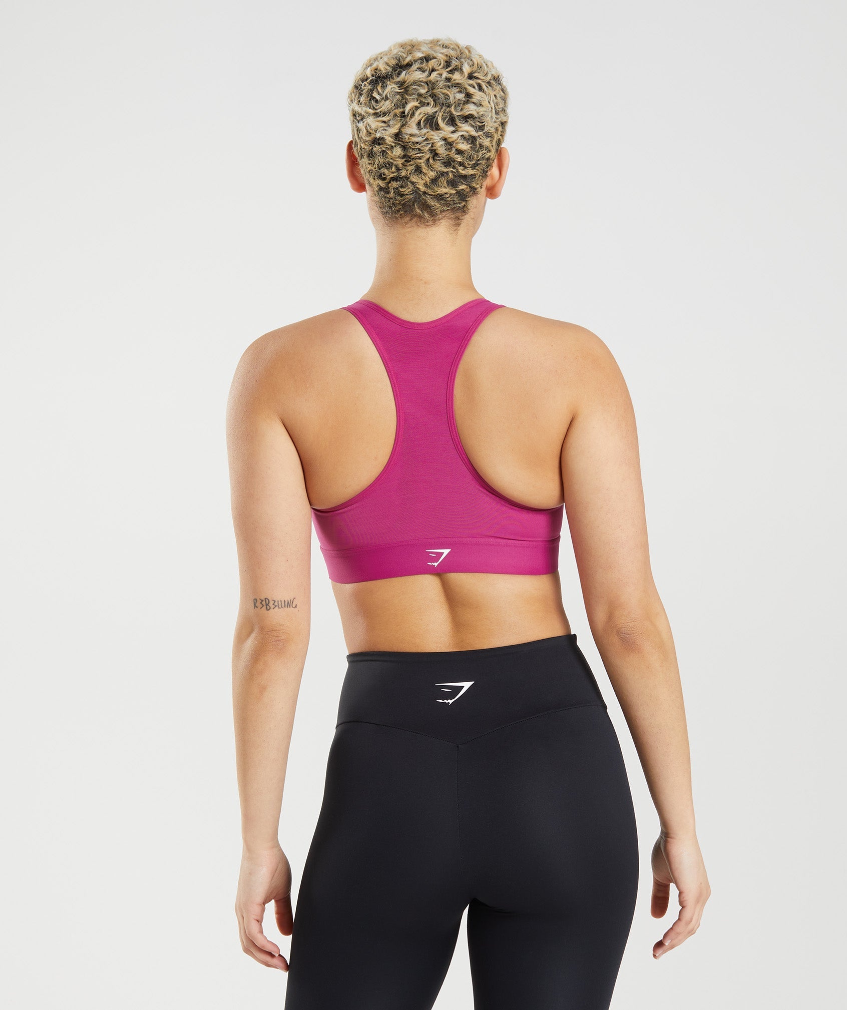 Gymshark Strike Sports Bra - Black/Dragon Pink/Alpine Green