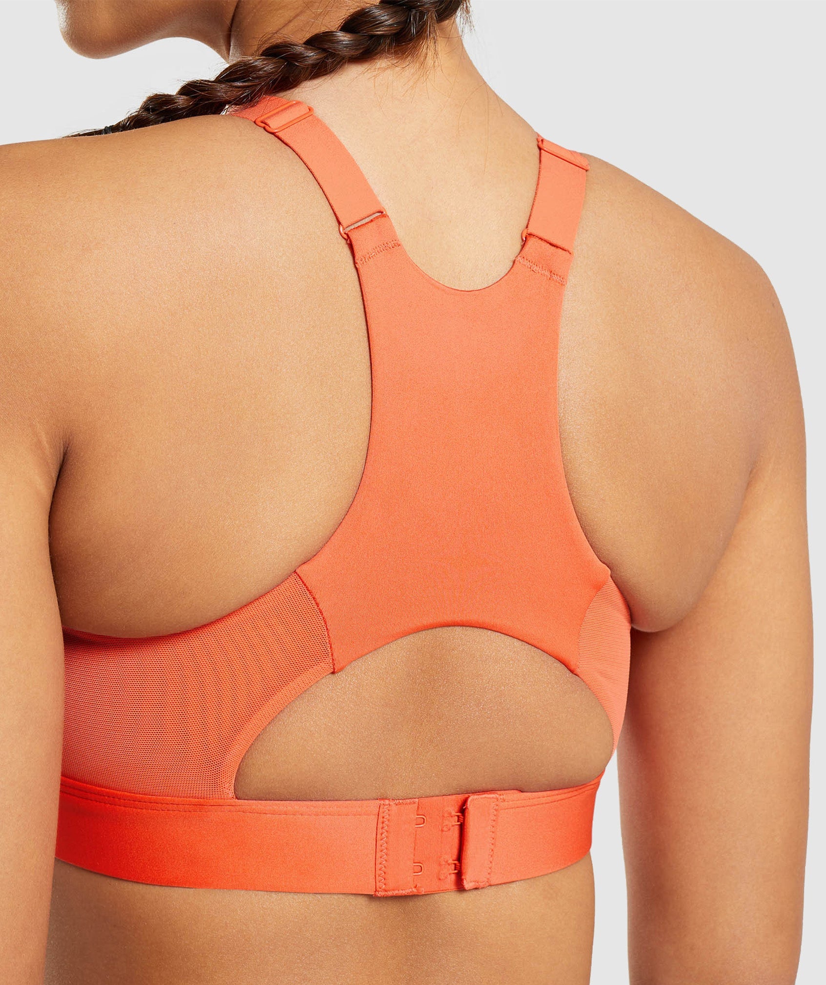 Olympia Light Orange Plus Mesh Scoop Neck Shelf Bra