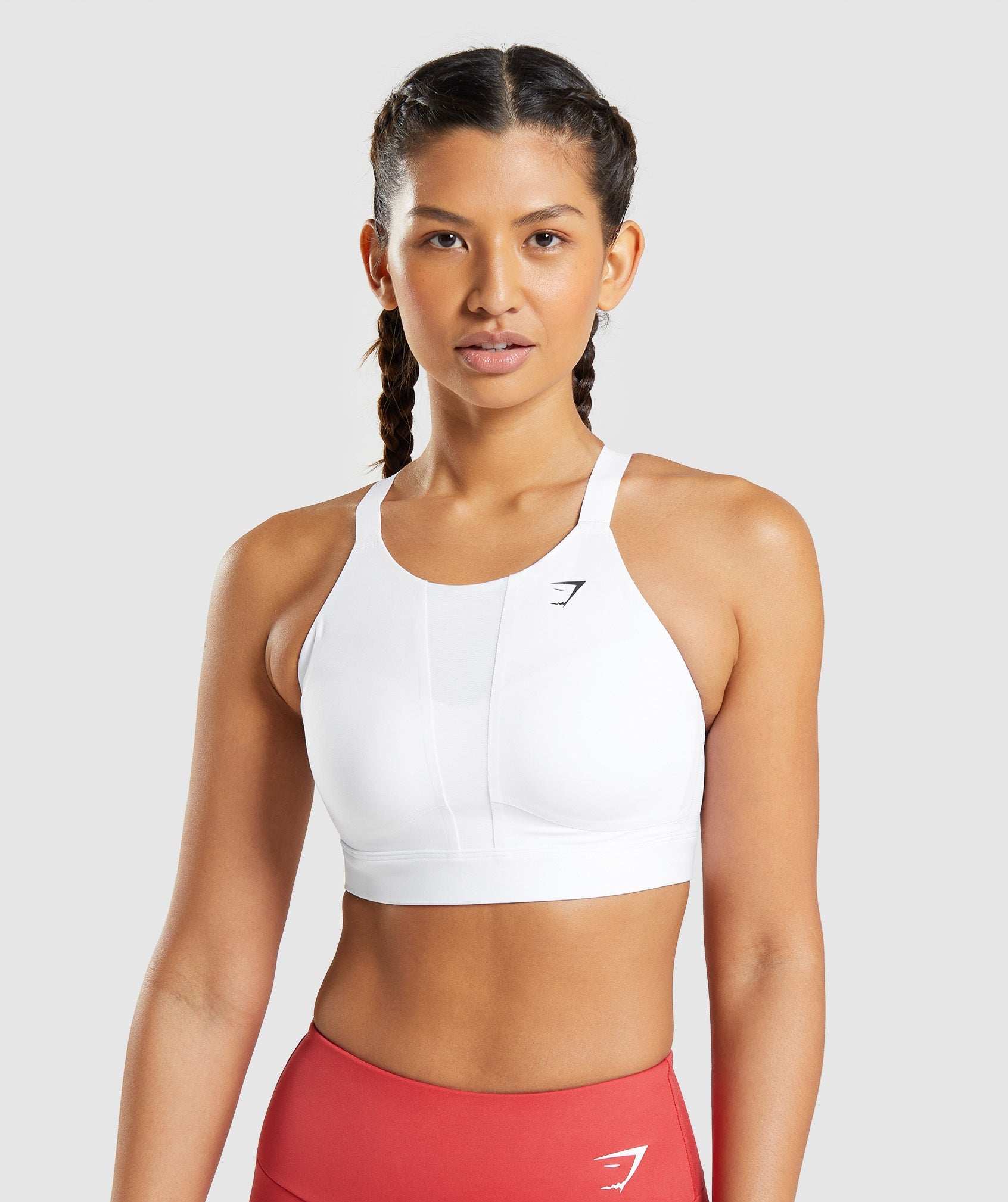 Gymshark Cut Out Back High Support Sports Bra, B/C-E/F - White