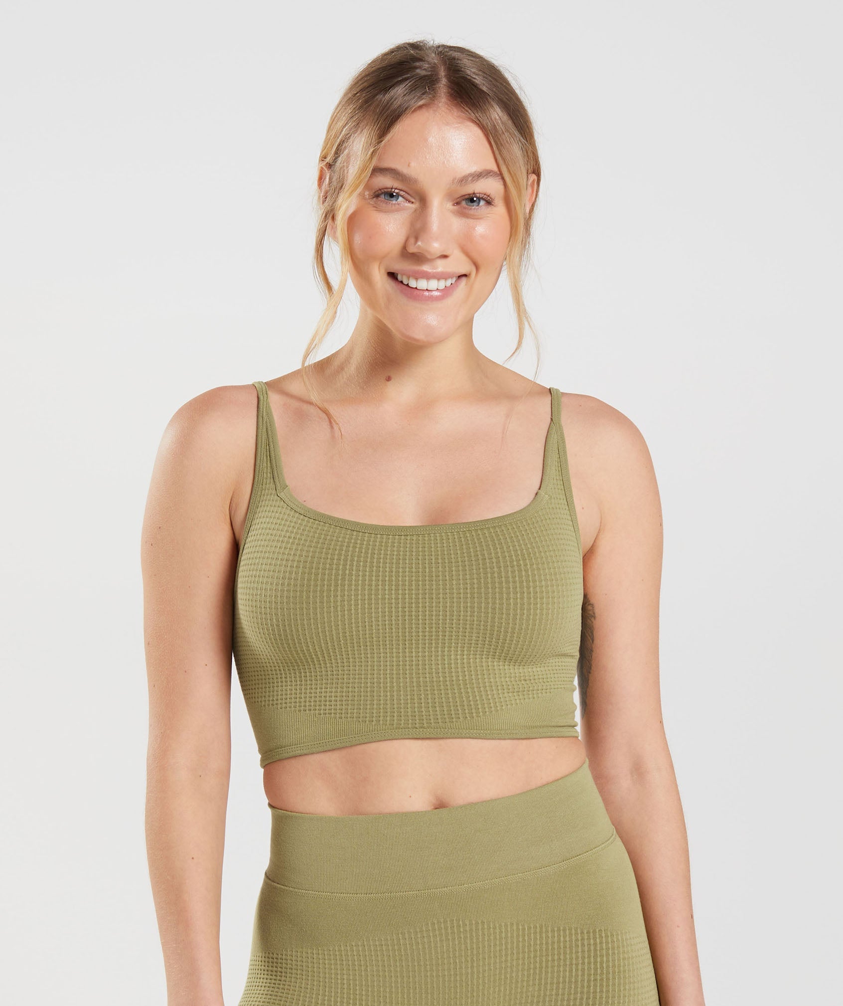 Pause Seamless Bralette in Griffin Green - view 1