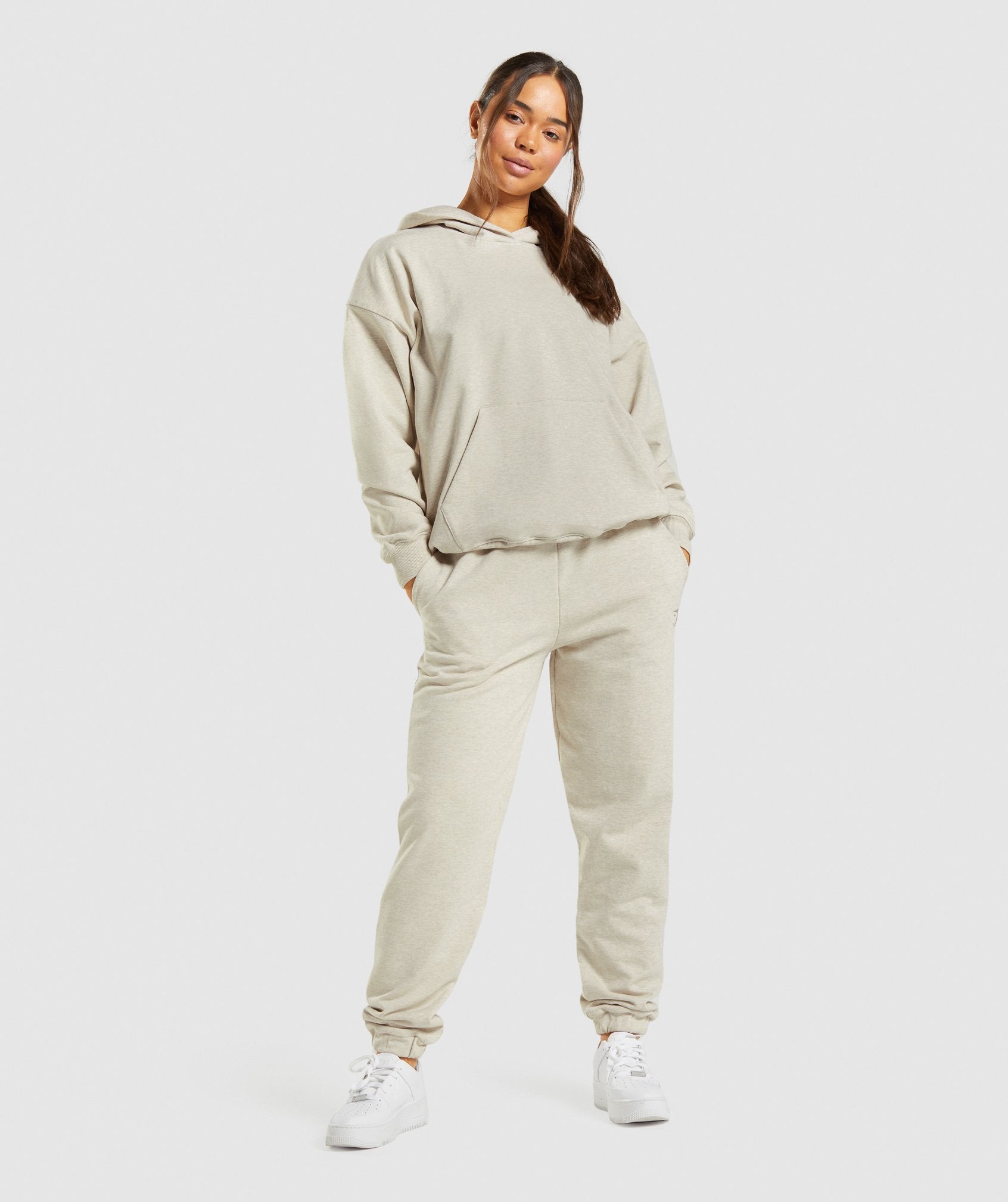 Rest Day Sweats Hoodie in Beige Marl