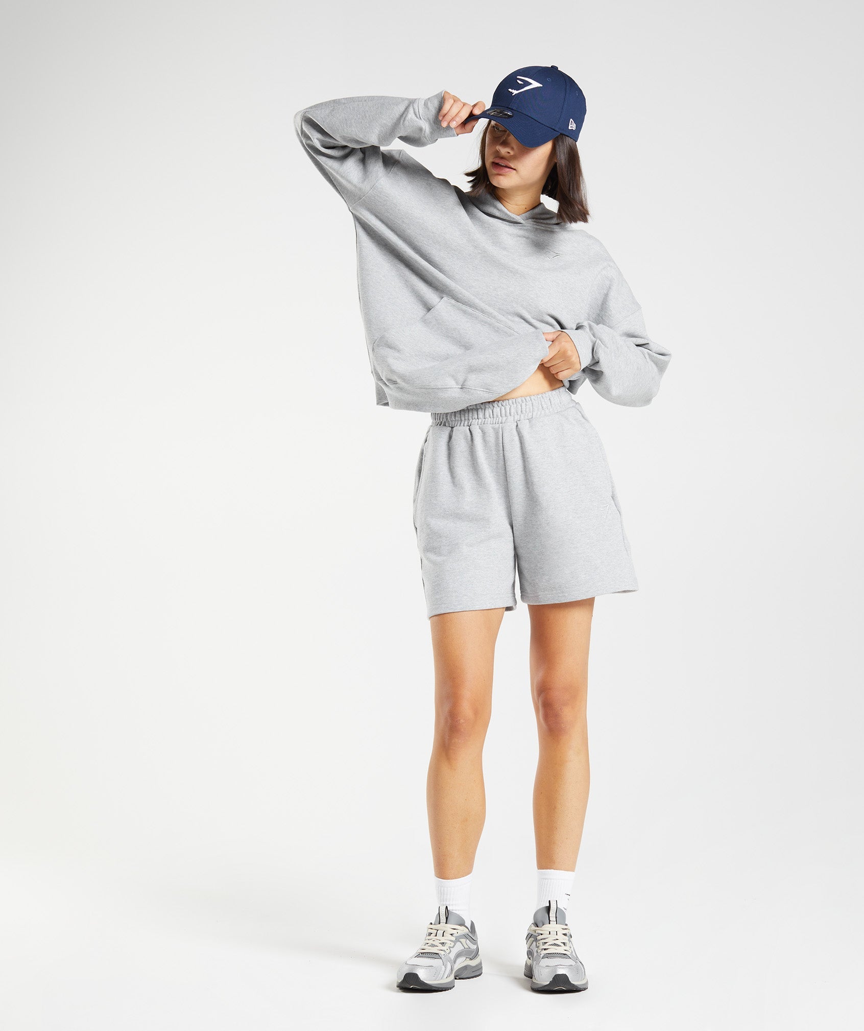 Gymshark I Heart Gym Oversized Sweatshirt - Light Grey Core Marl