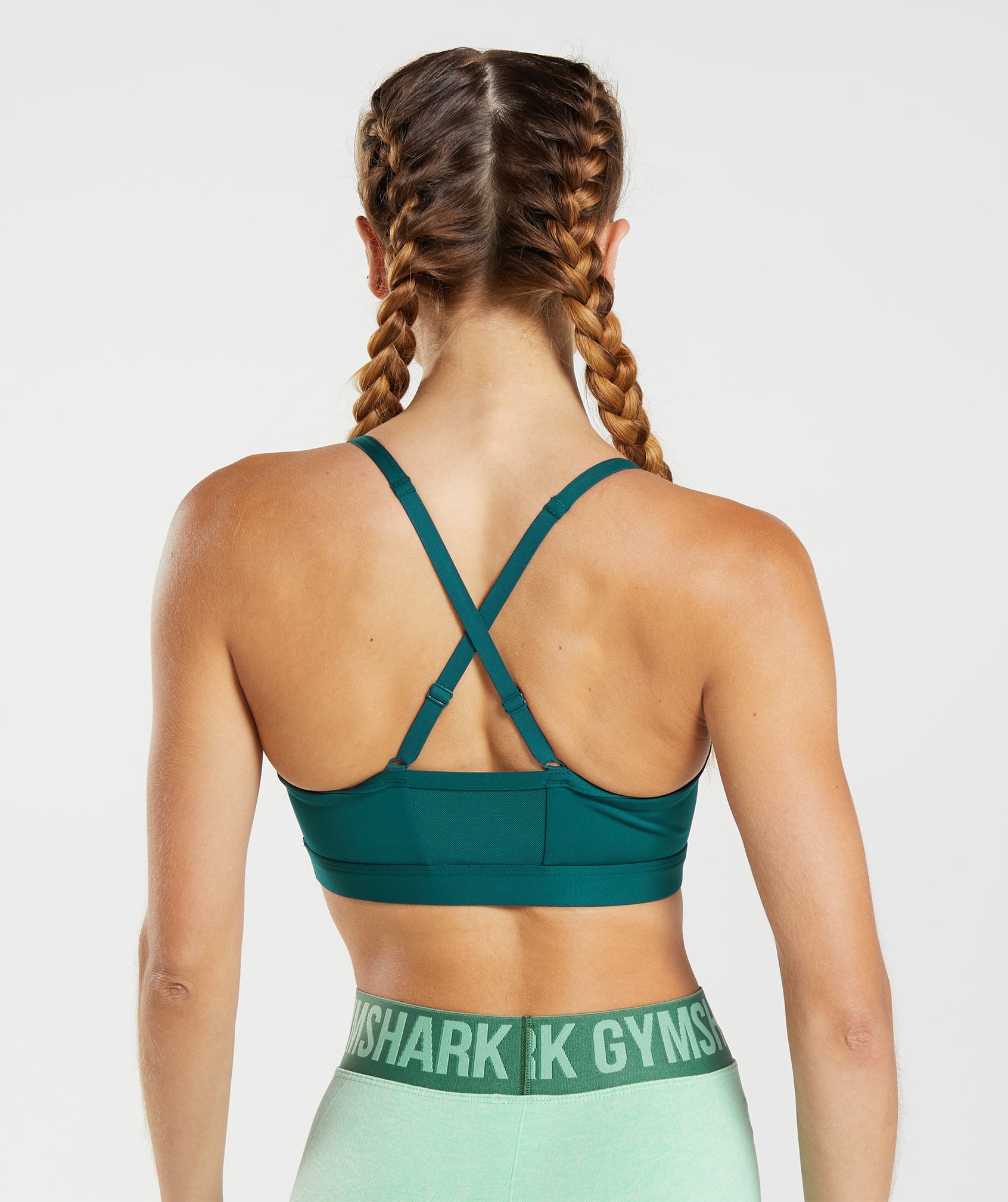Ruched Sports Bra in Winter Teal