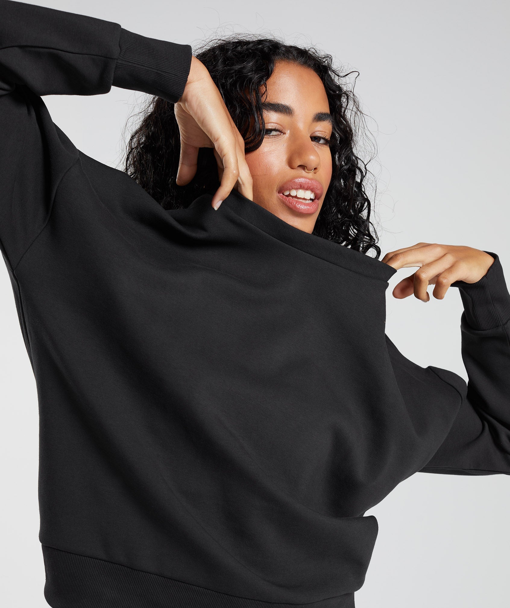 ASOS DESIGN oversized sweatshirt in black