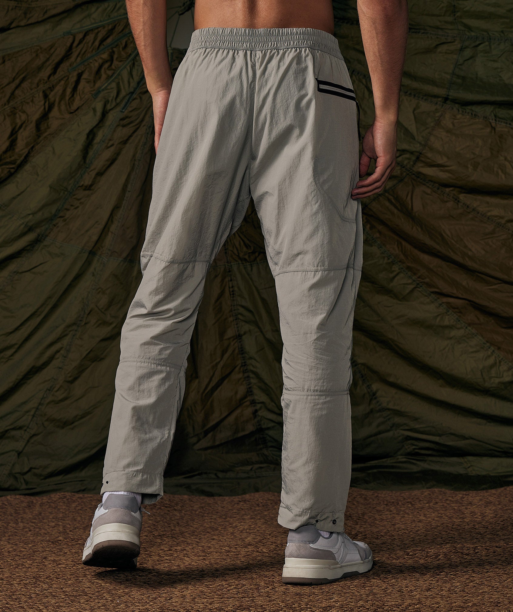 Retake Woven Joggers in Taupe Grey