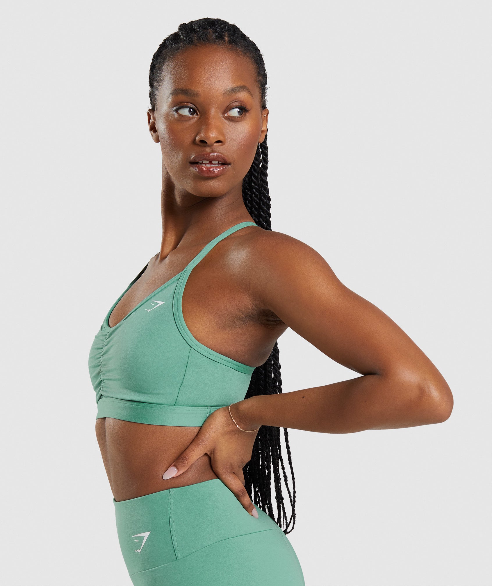 Gymshark Ruched Sports Bra - Alpine Green