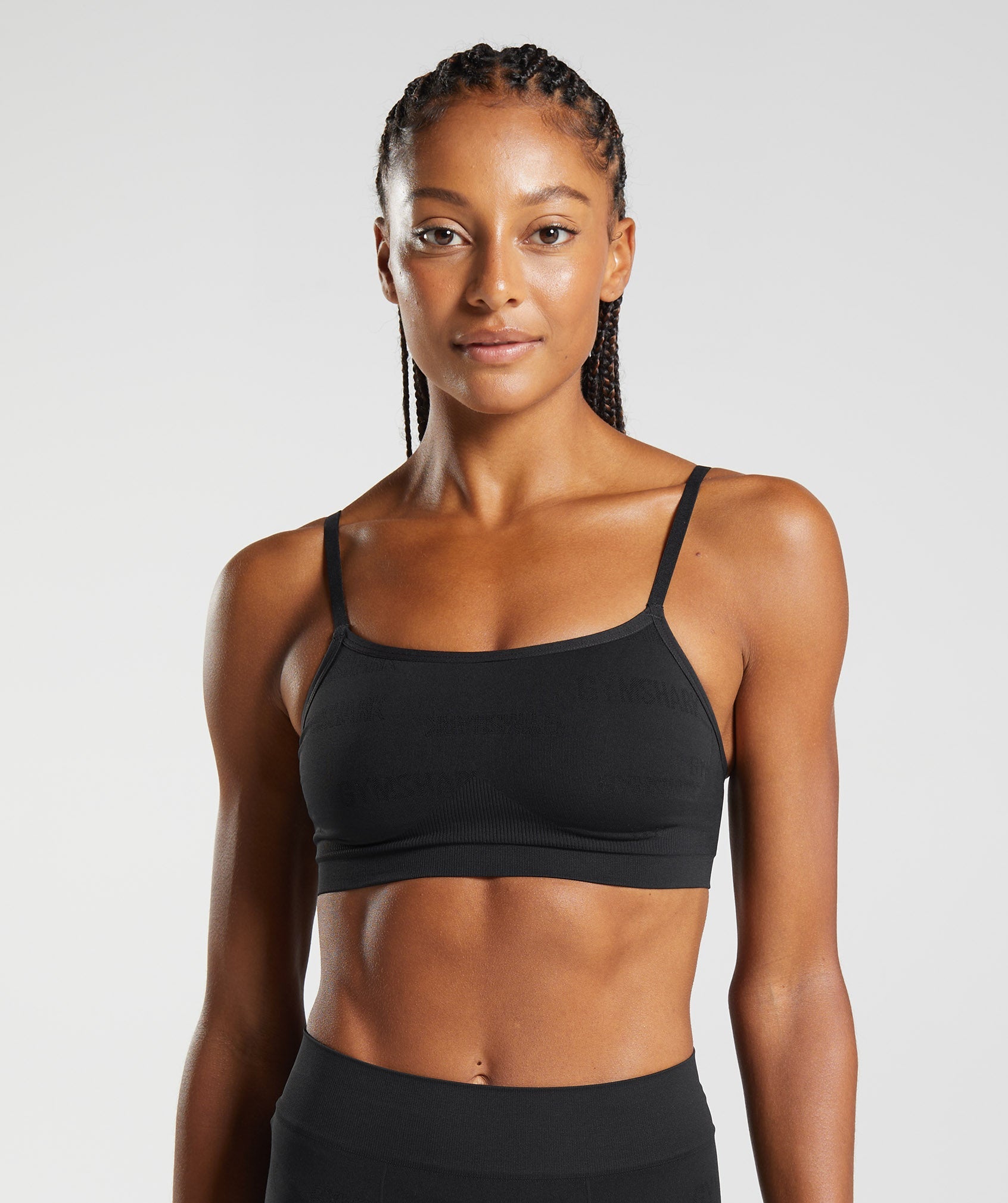 Seamless Jacquard Bralette in Black