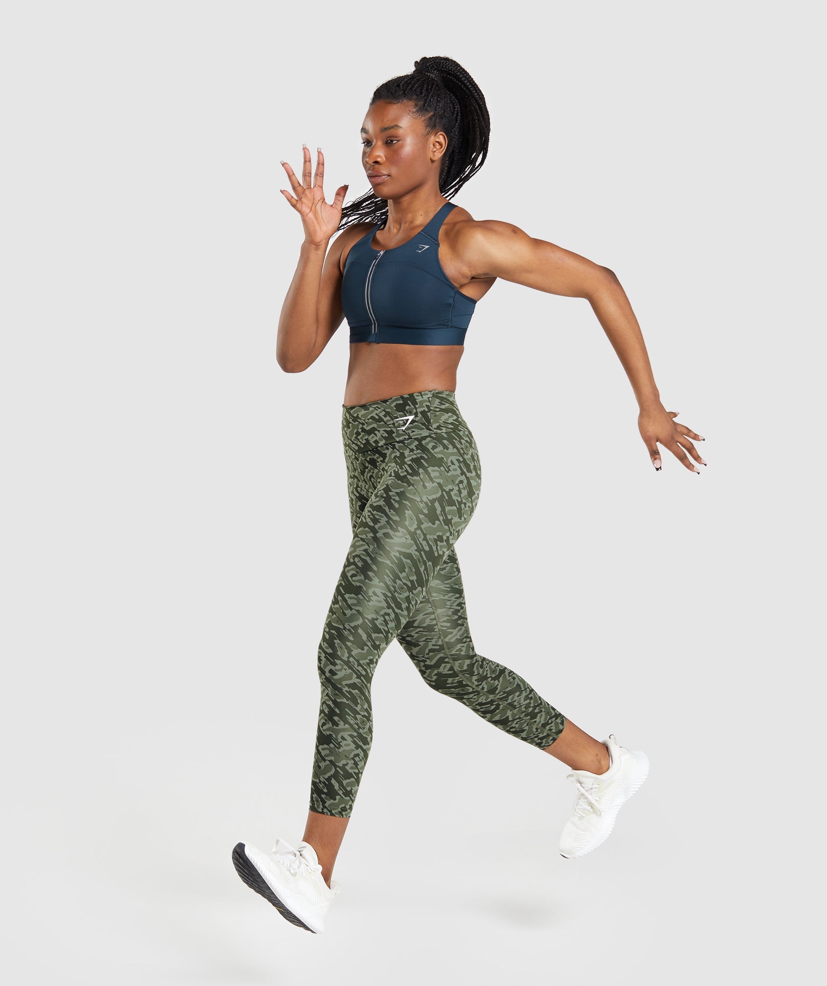 Cropped Yoga Pants. Running Bare Ribbed Activewear.